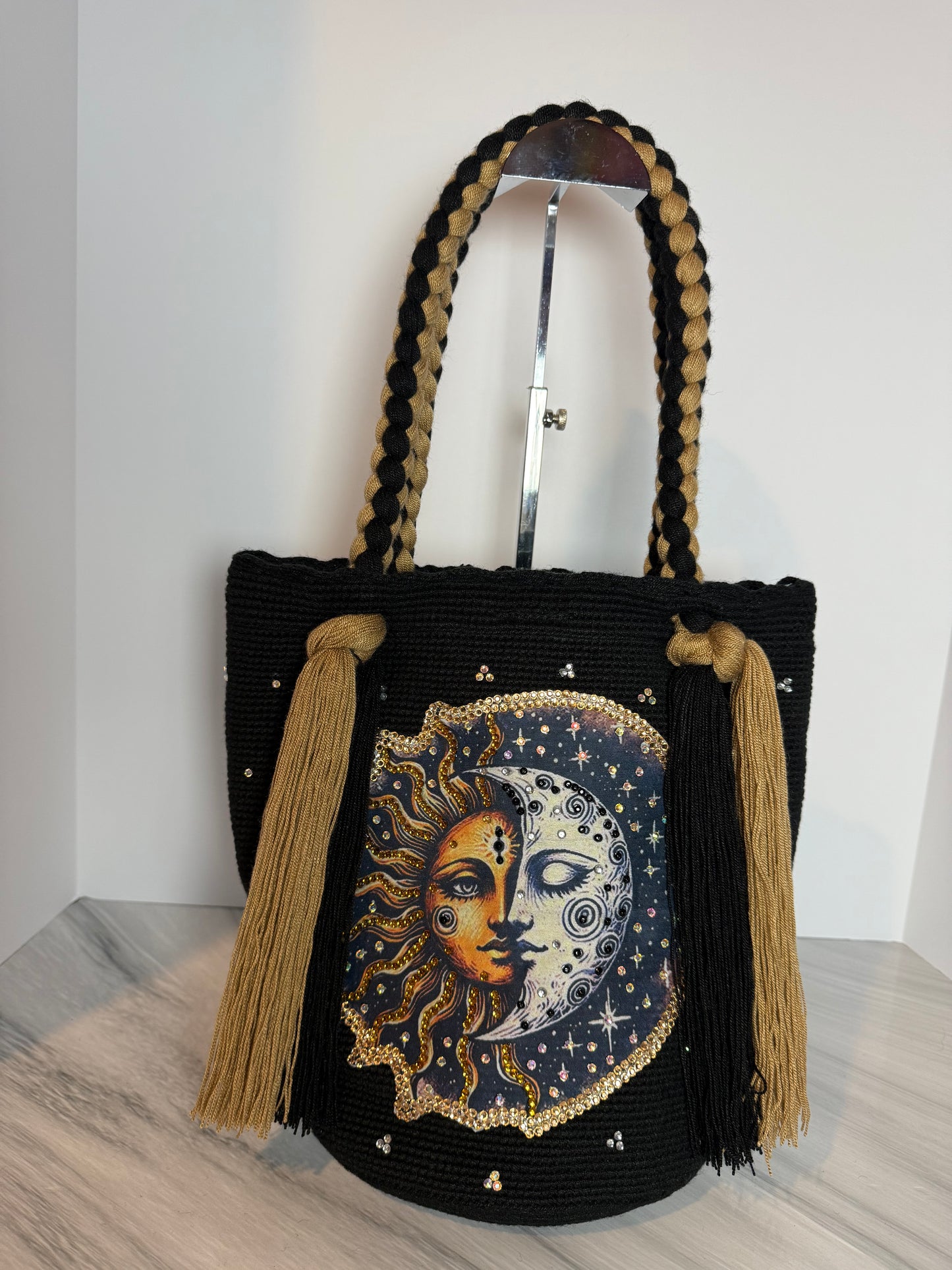 Handcrafted Sun and Moon Tote Bag | Large Artisan Tote