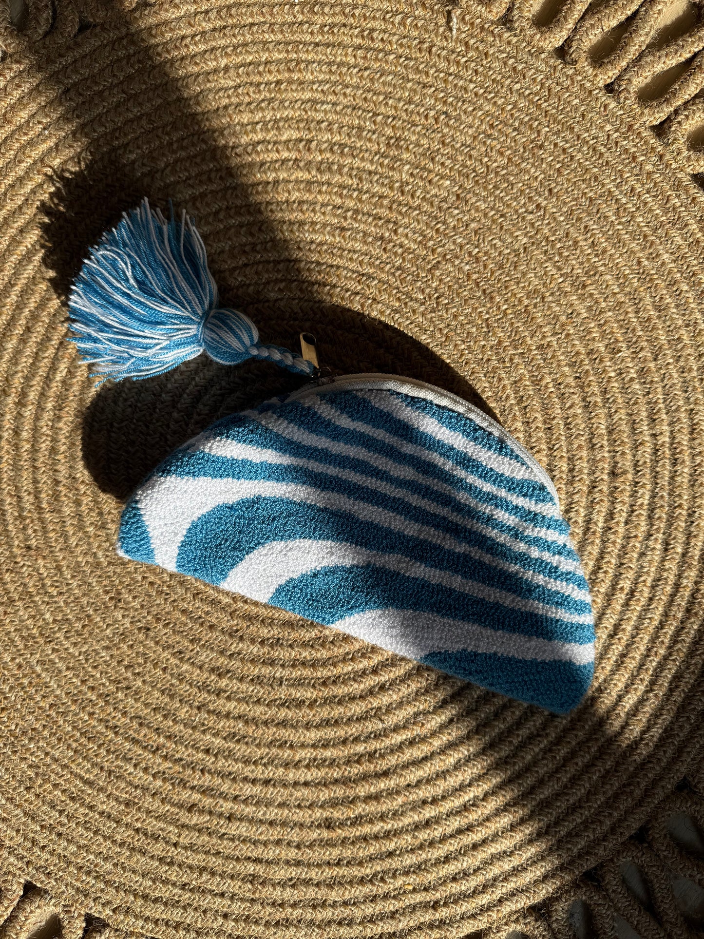 Cosmetic bag Upholstered with Tassel Vibrant Handmade Design