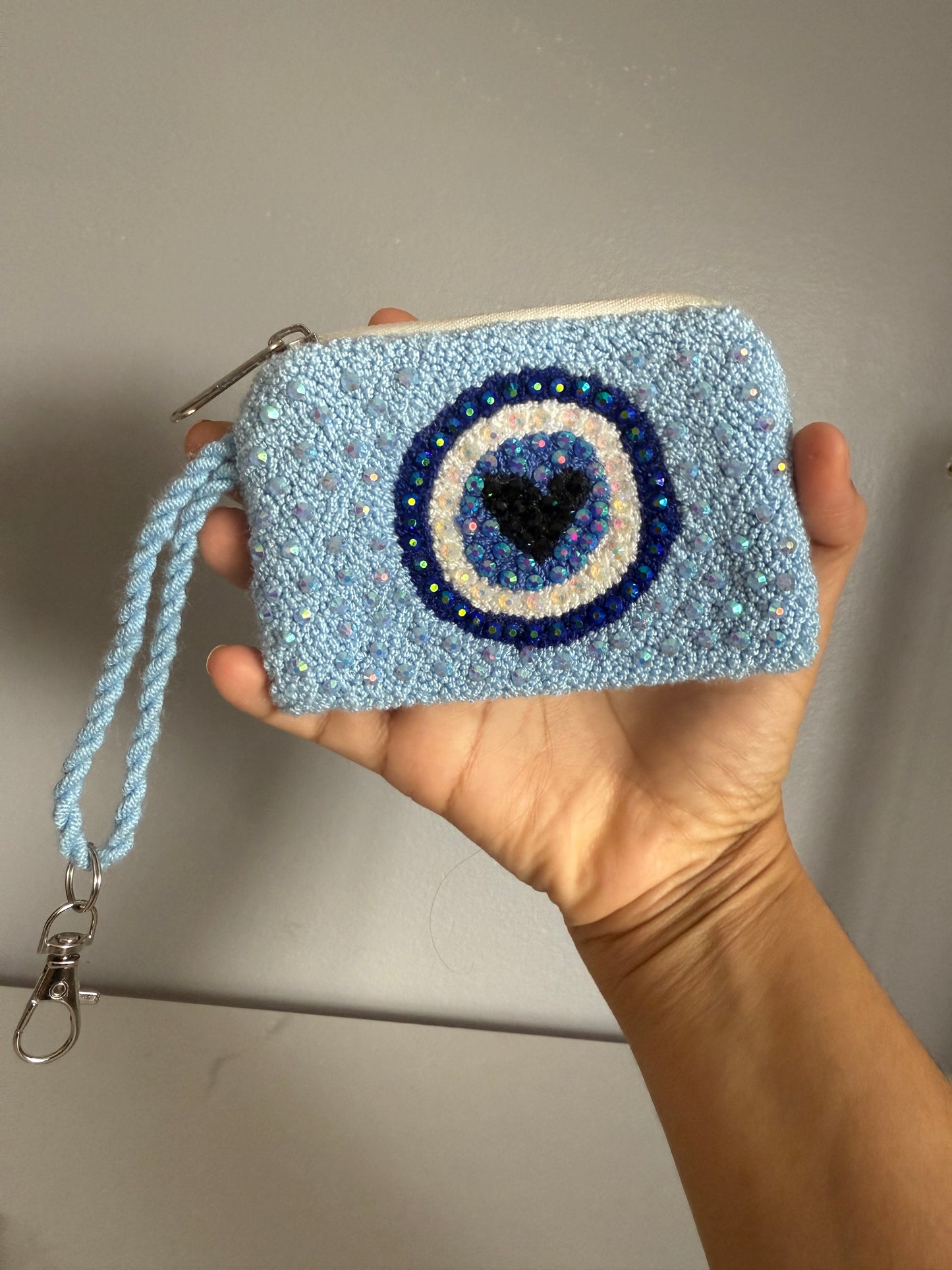 Decorated Hand-Embroidered Evil Eye Coin Purses – Unique Charm Wallets Full of Protection & Color