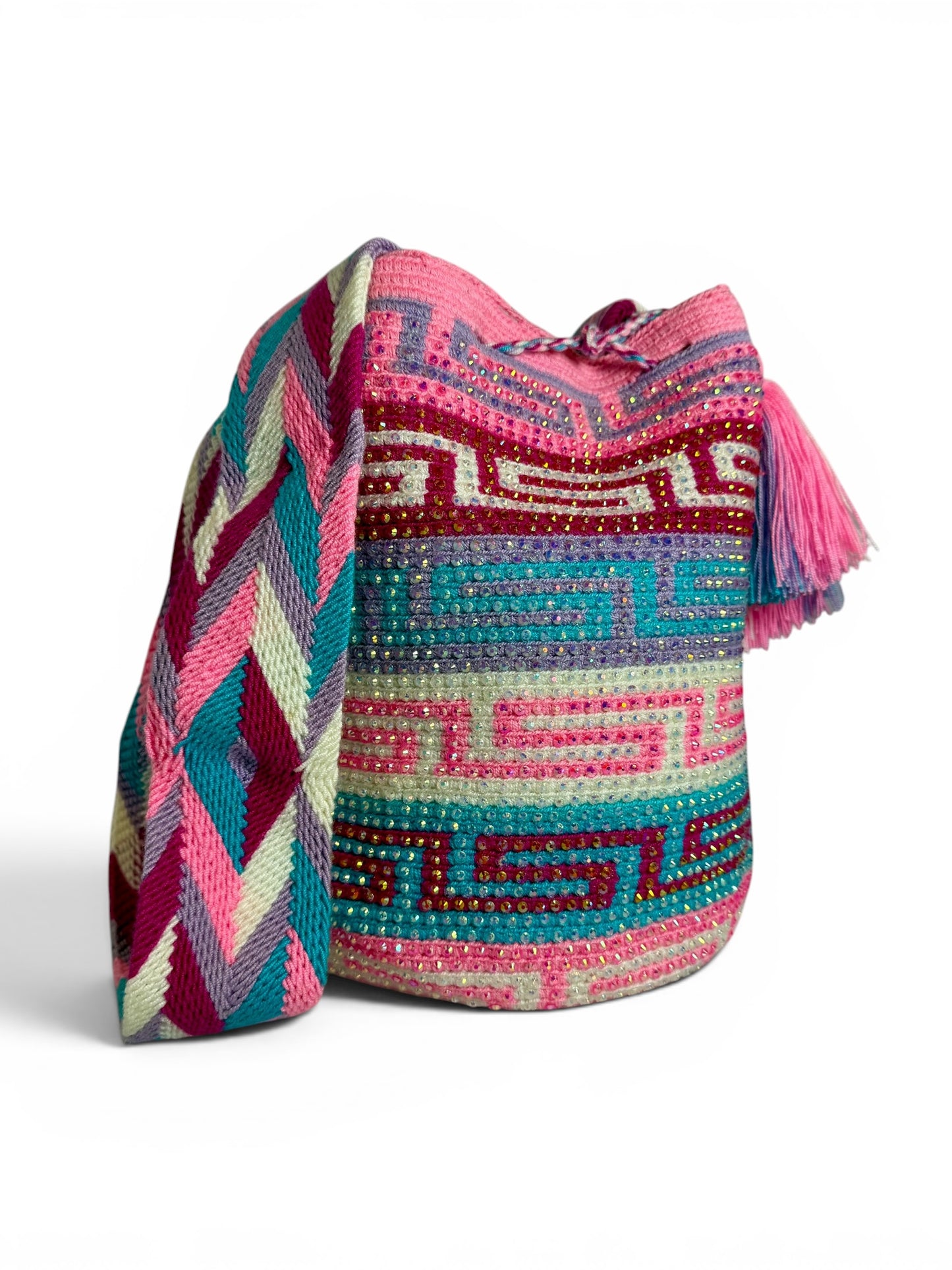 large Wayuu Bag Handwoven special Design decorated