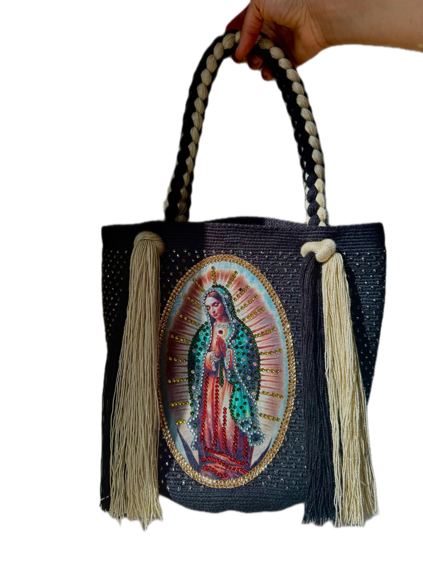 Shoulder Bag Wayuu Virgin of Guadalupe L Decorated Details Handmade