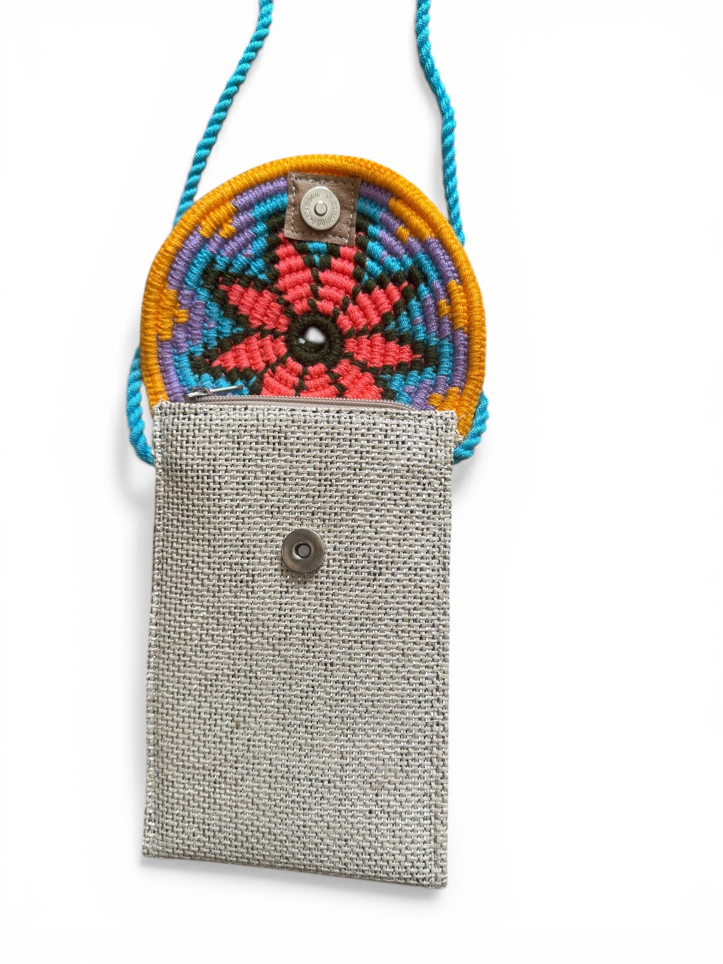 Handmade Phone Pouch | Crossbody Cell Phone Holder with Inner Lining , zipper