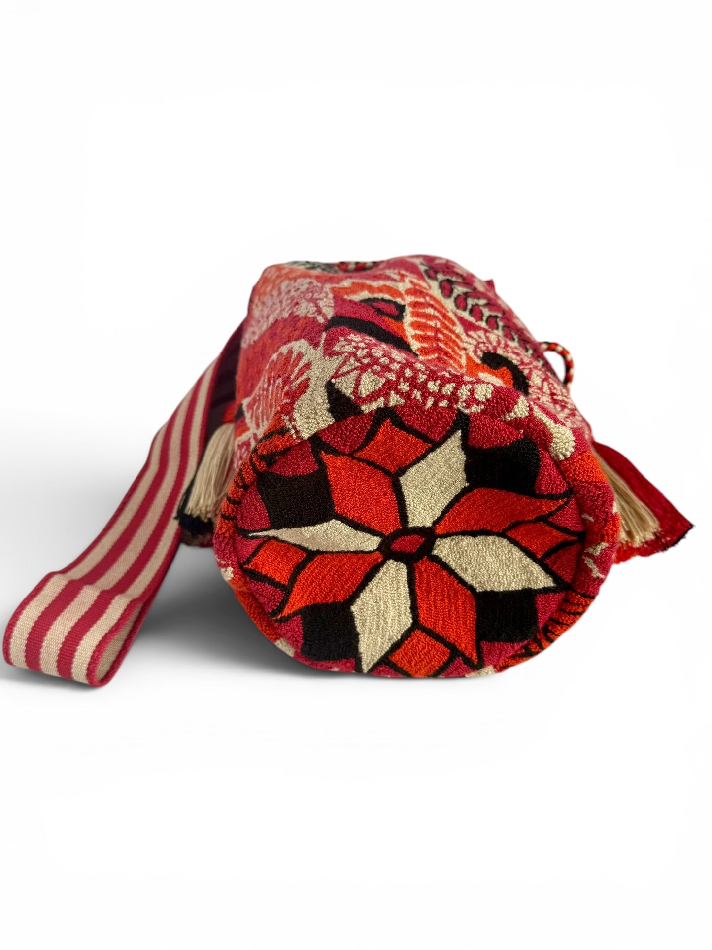 Upholstered large bucket crossbody Bag