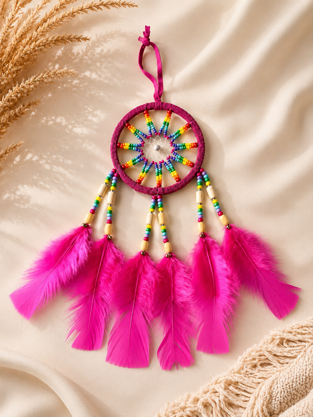 Handmade Dreamcatcher Wall Decor – 11” Boho Feather Dream Catcher