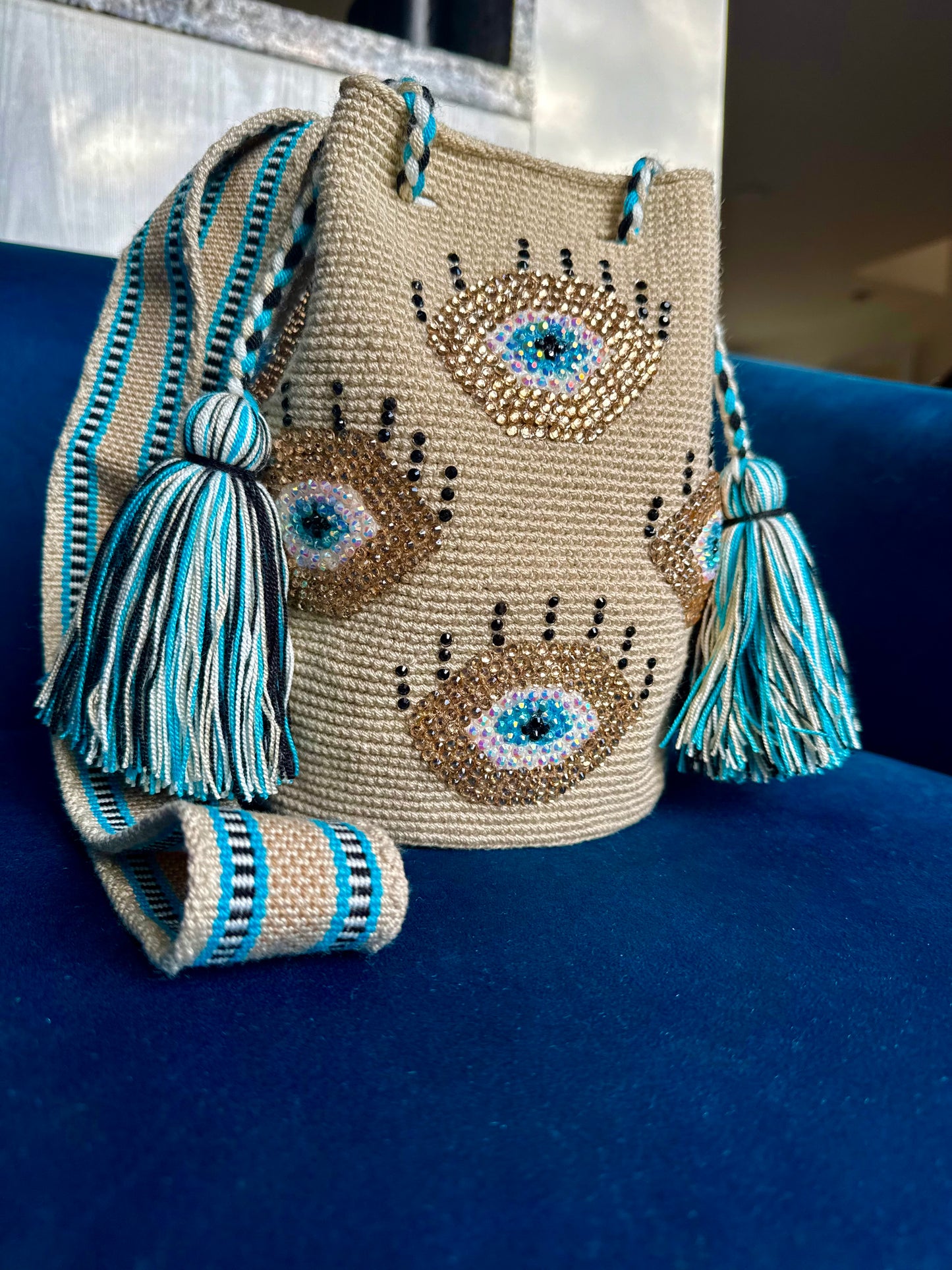 Medium Hand-Painted Evil Eye Bag