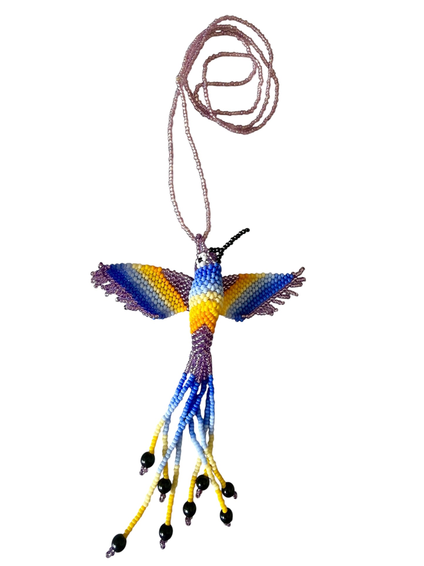 Hummingbird 3D Beaded Necklaces colors Artisan Boho Jewelry