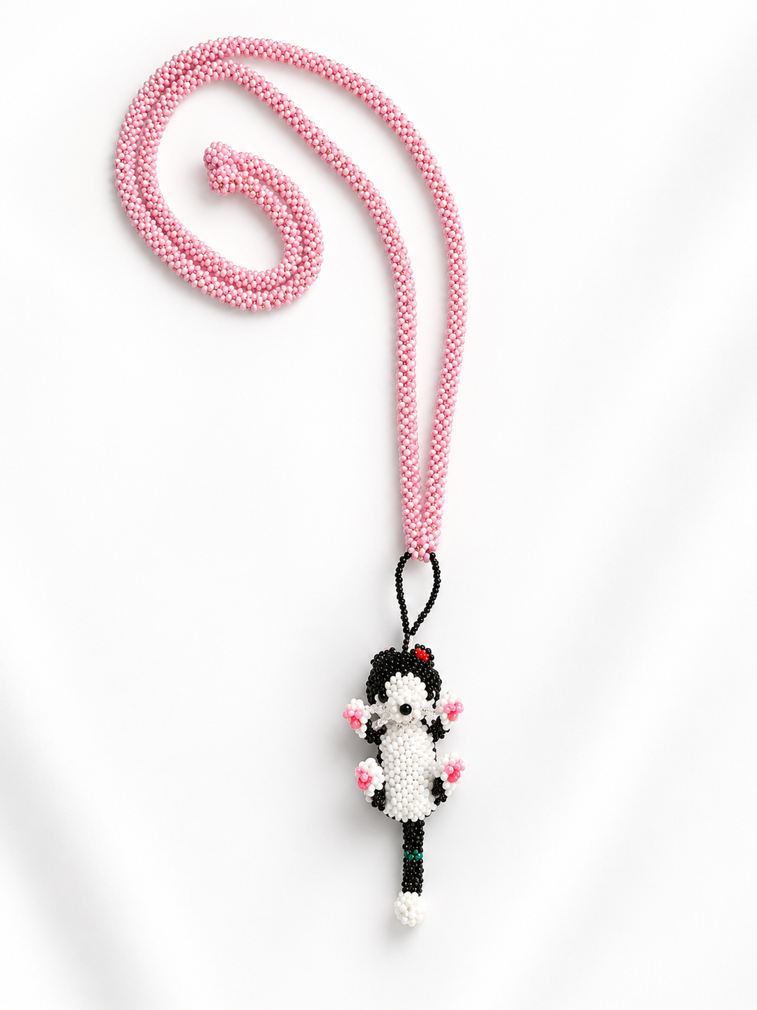 Handmade neckclace 3D Beaded dog and cat