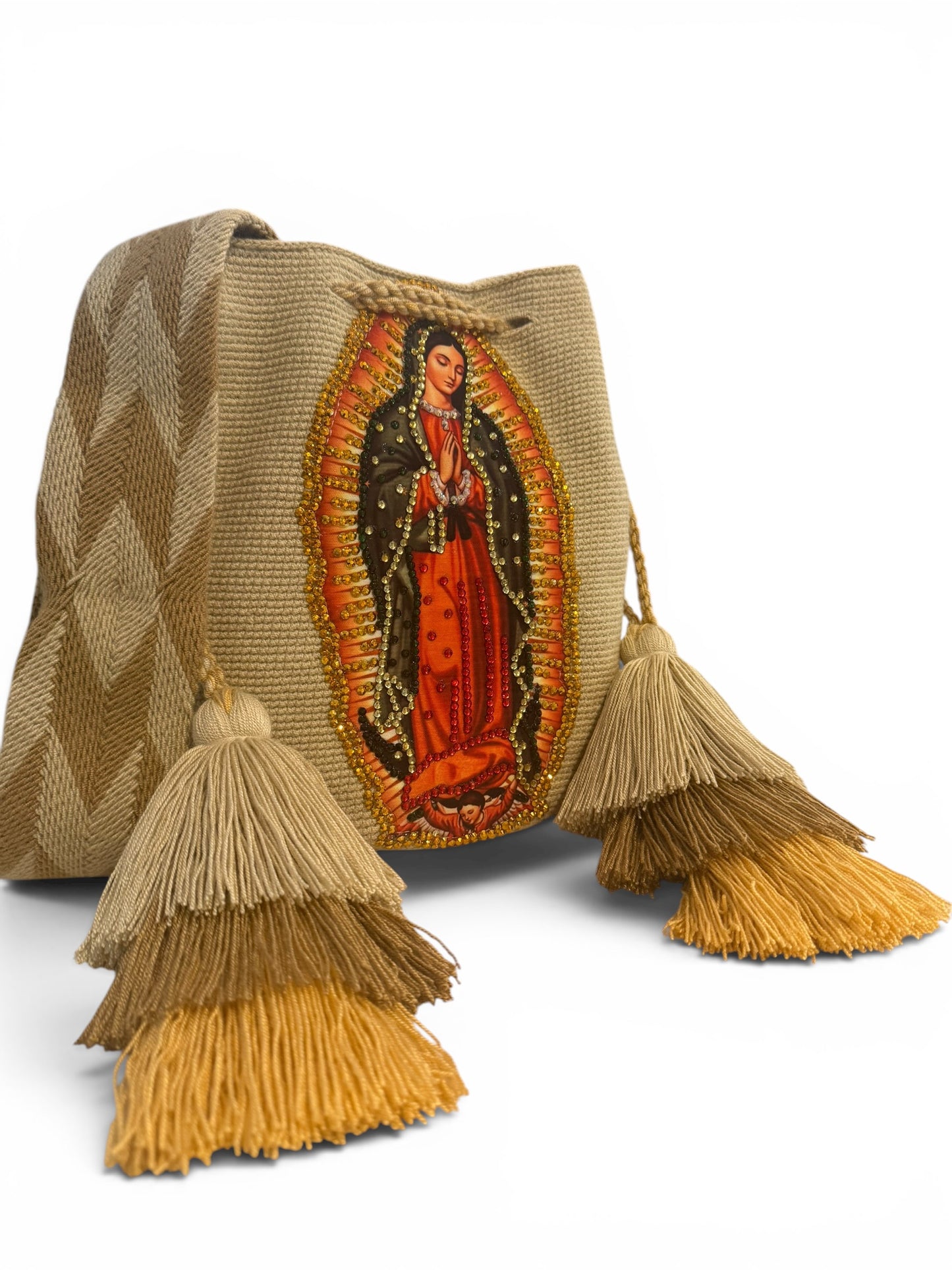 Wayuu Bag Virgin of Guadalupe Decorated Details Handmade