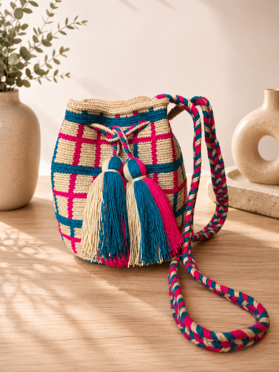 Special wayuu medium removible Crochet strap