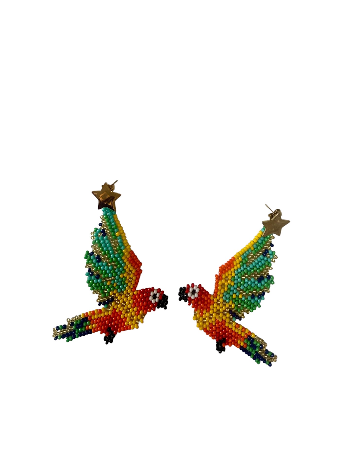 Handmade mostacilla Earrings – Gold Rhodium Plate