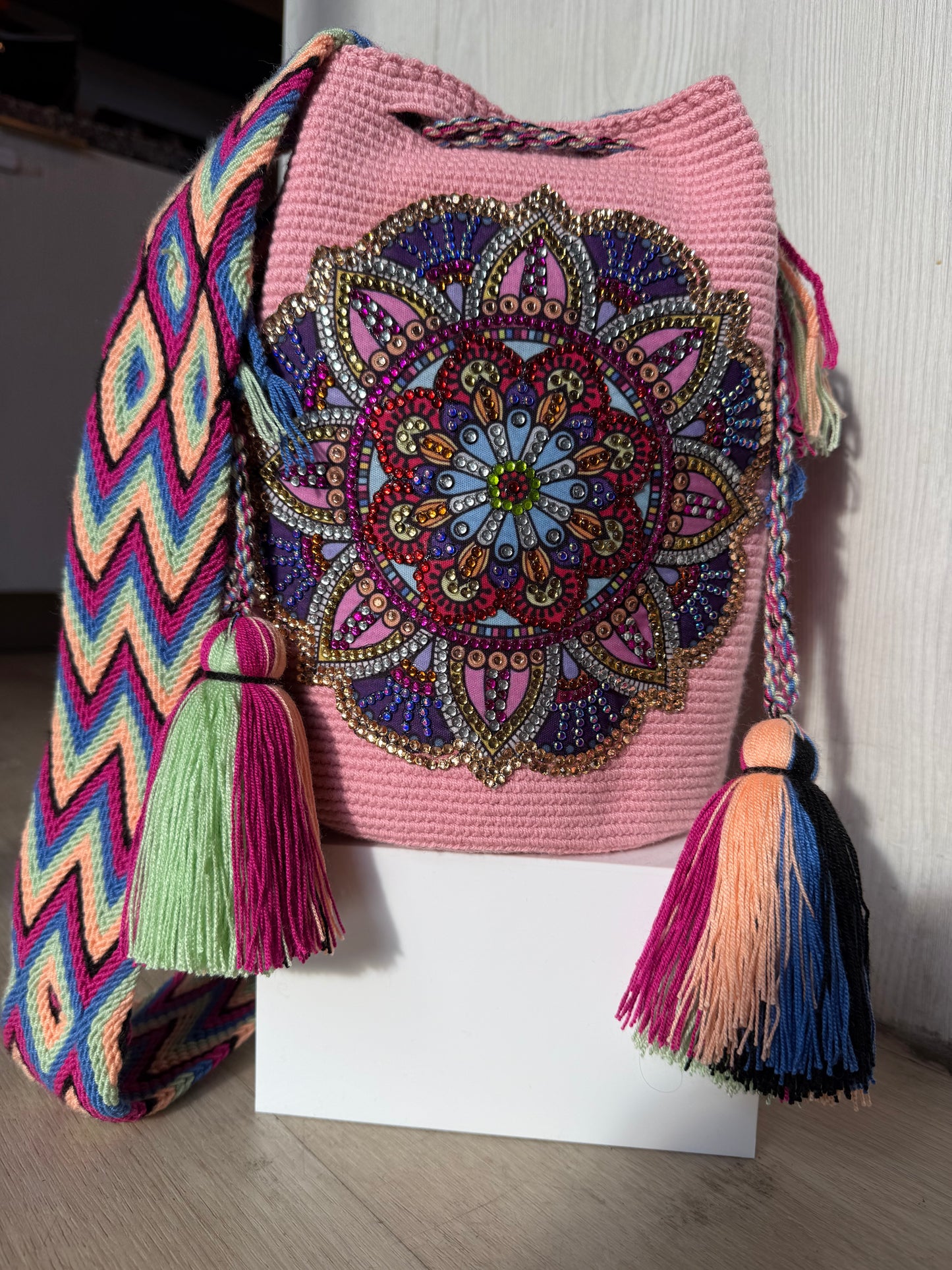 mandala pink bag Wayuu Large