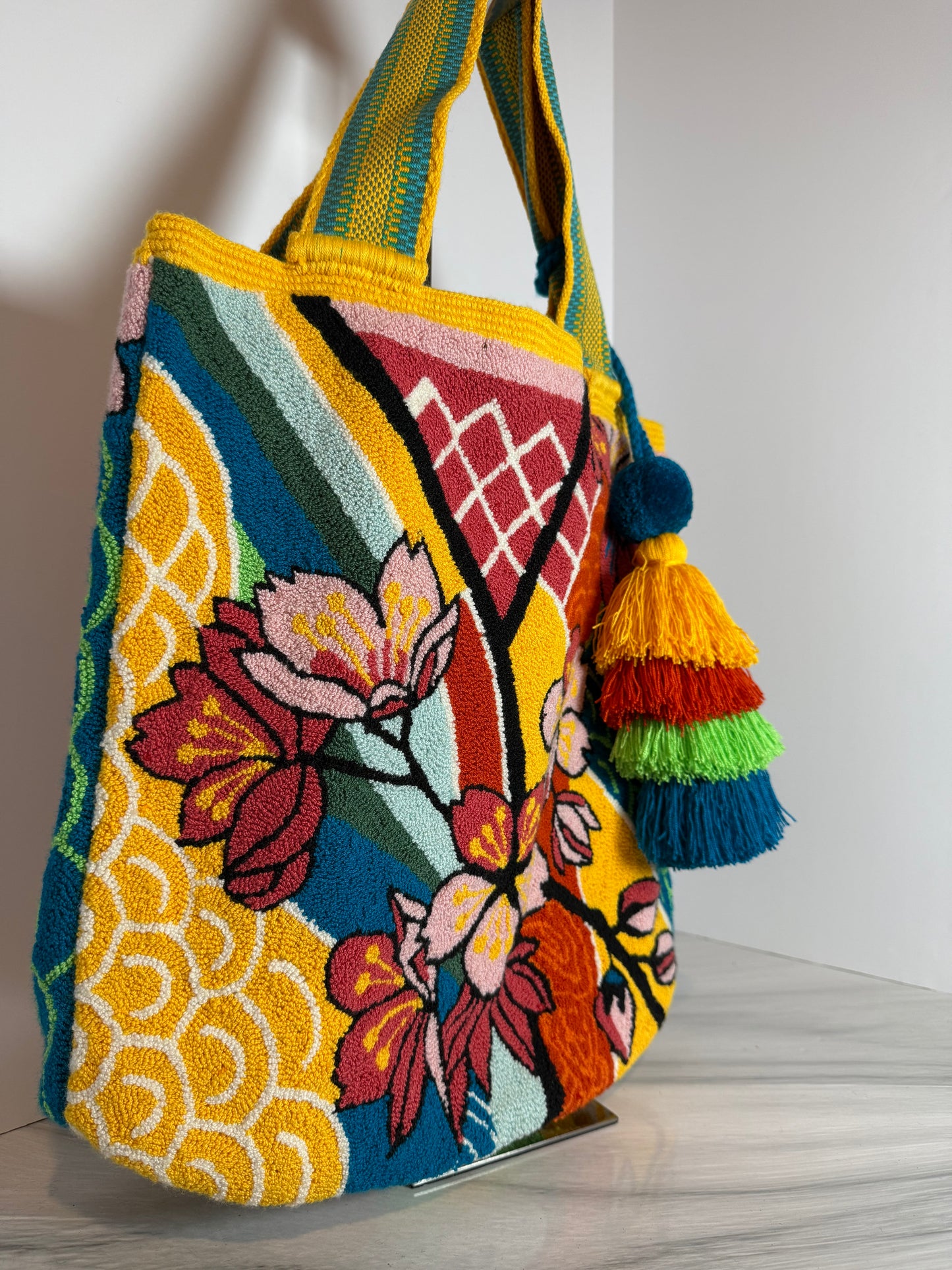 Tote Bag XL wayuu Upholstered Panther Design Handmade