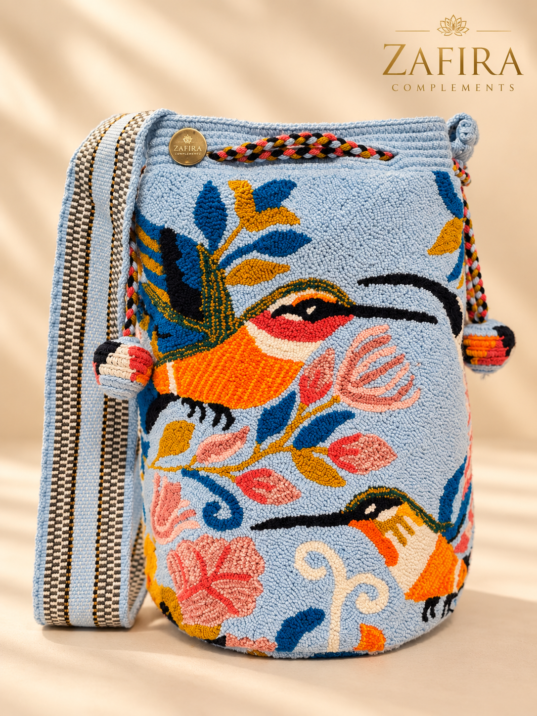 Luxury Large Bucket Bag Upholstered | Handmade Crossbody Bag with Inner Lining