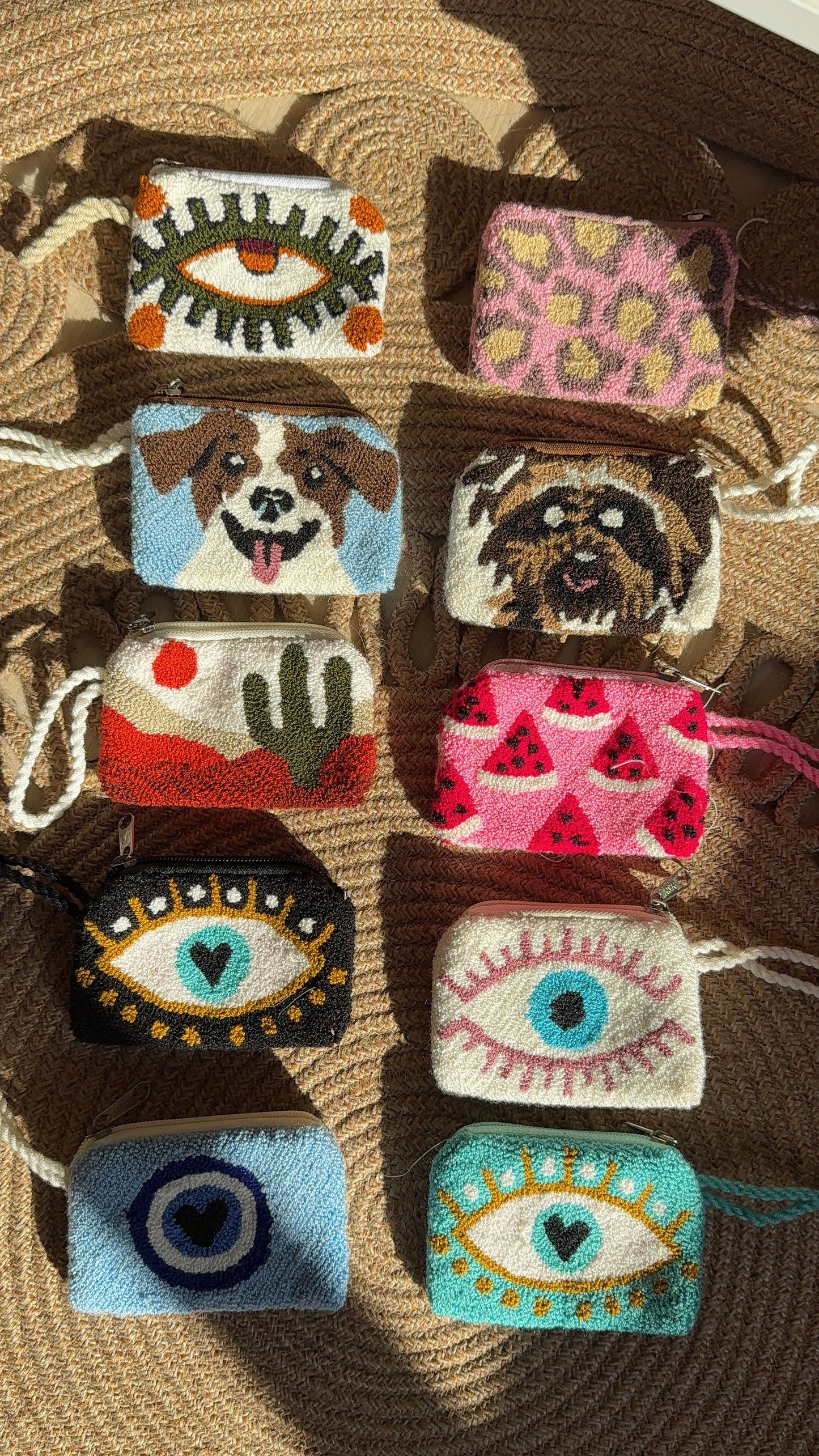 Hand-Embroidered Evil Eye Coin Purses – Unique Charm Wallets Full of Protection & Color