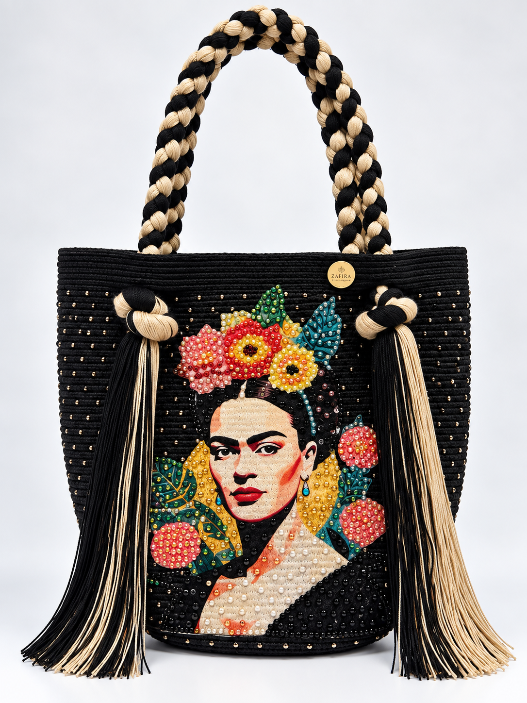 Wayuu Frida shoulder Large Bag Handmade Artisan decorated