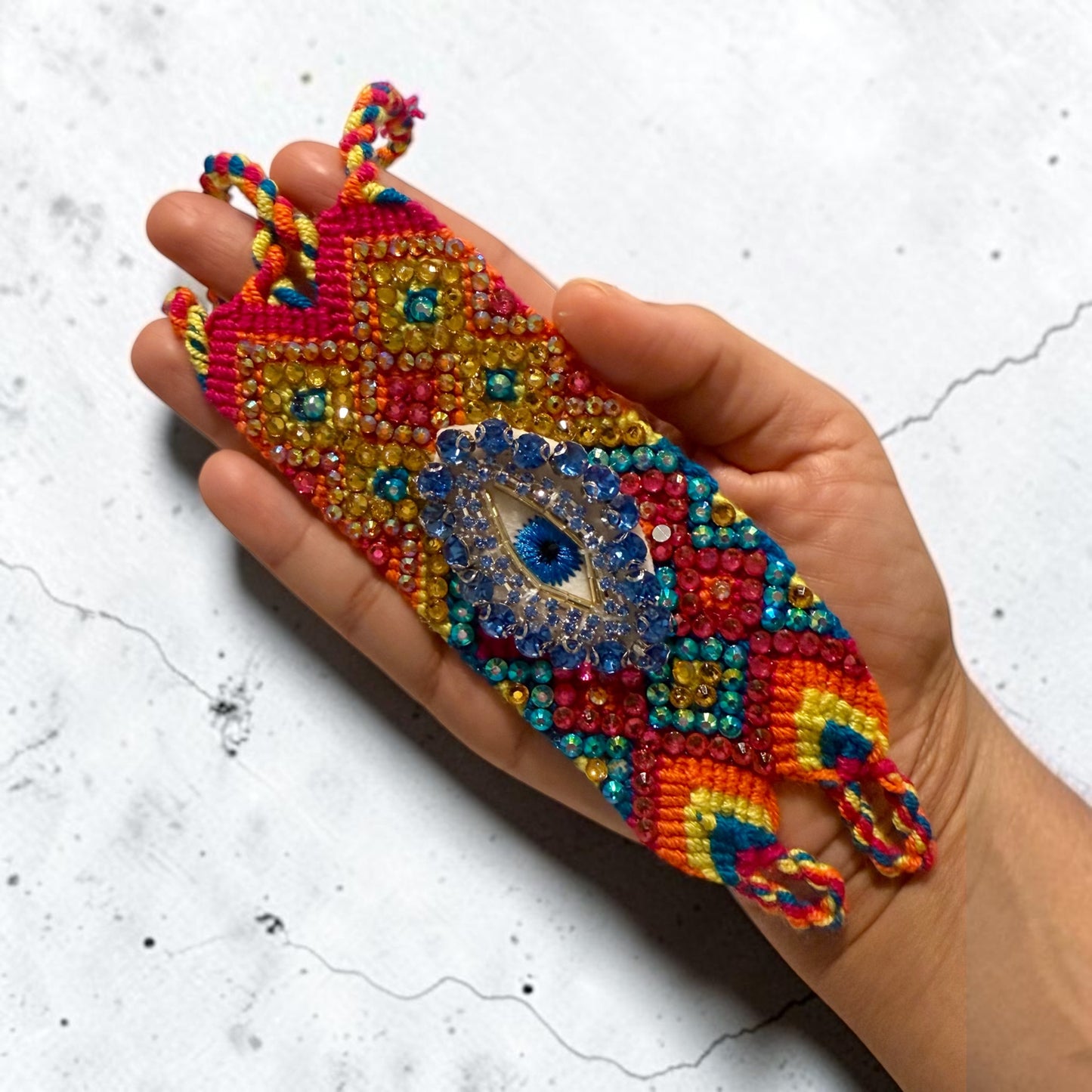 Handmade Crochet Bracelet – Colorful Boho Woven Jewelry