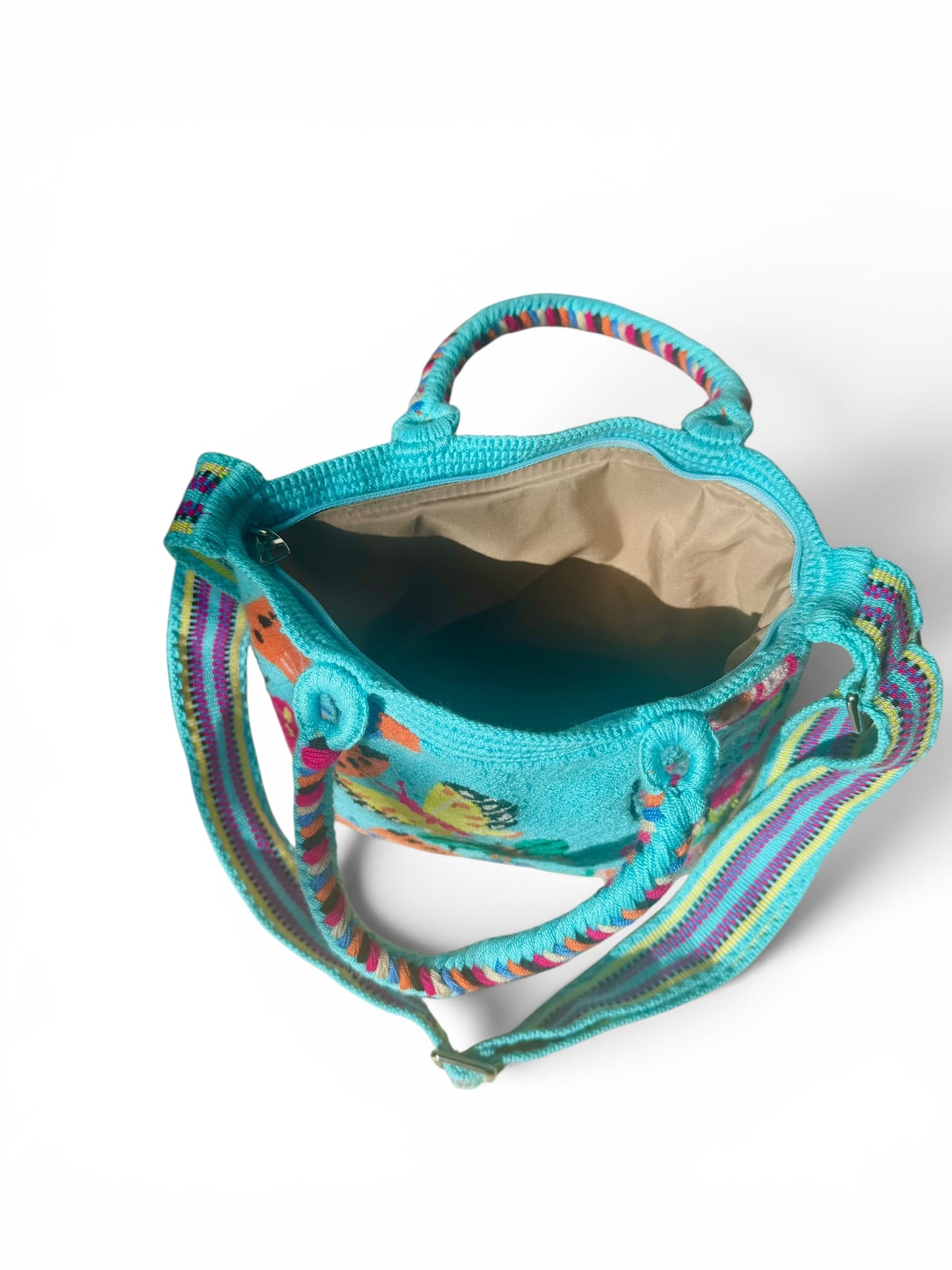 Butterfly Tapestry Mini Tote Bag with Adjustable Strap | Handmade Luxury Crossbody Purse