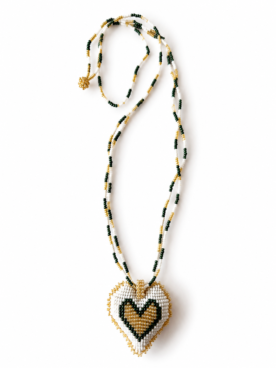 Hearts 3D Beaded Necklaces colors  Artisan Boho Jewelry
