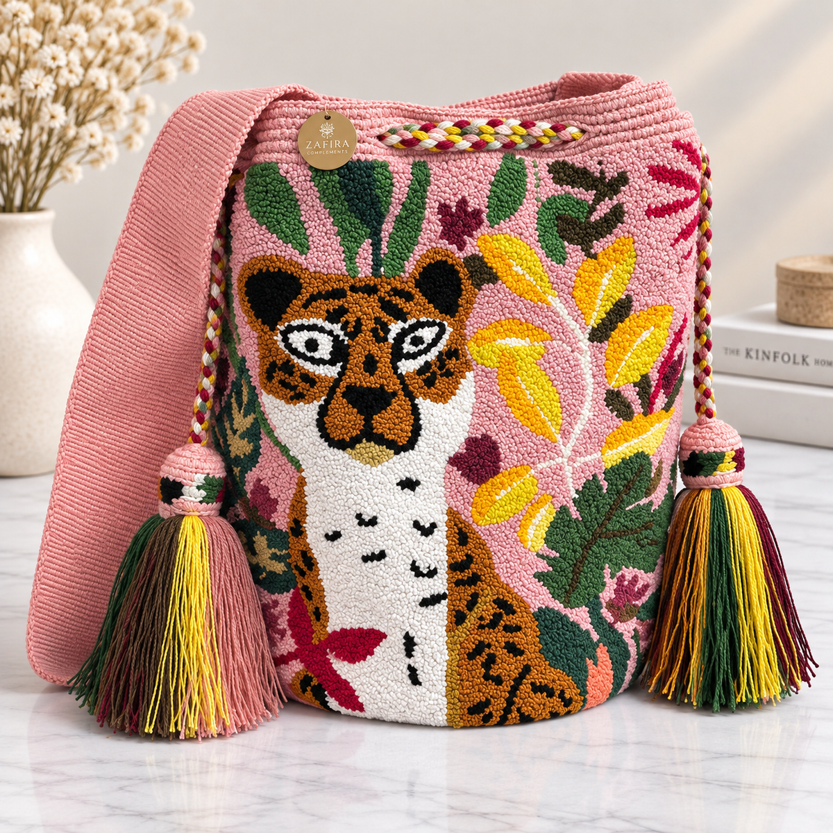 Luxury Large Bucket Bag Upholstered | Handmade Crossbody Bag with Inner Lining