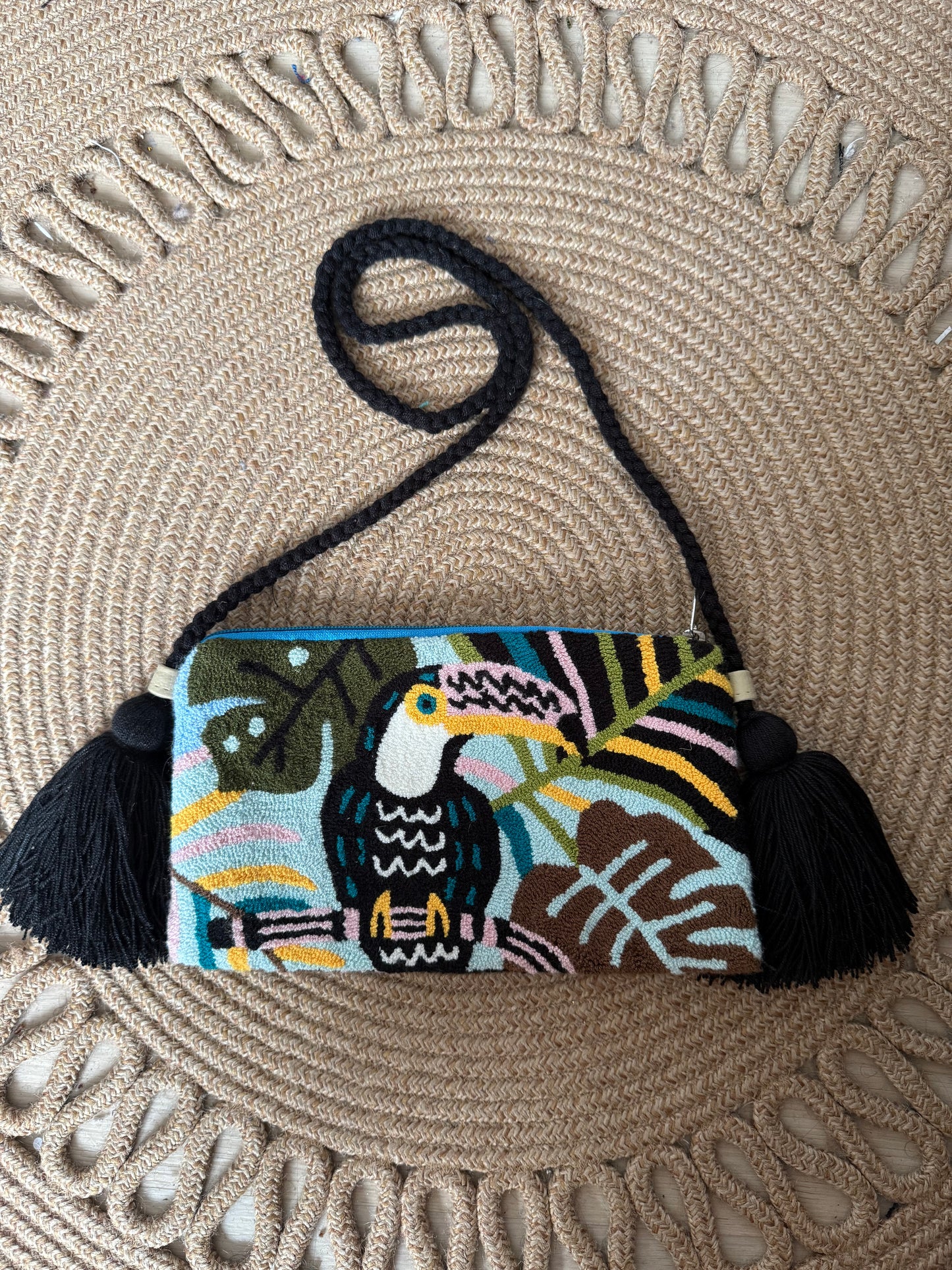 Handmade Crossbody Wayuu Upholstery Handbag Evil eye Zafira Complements