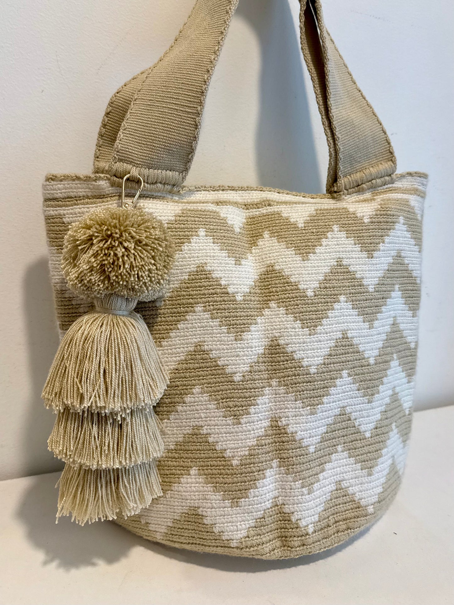 Tote shoulder Bag Wayuu Lining and sliding black