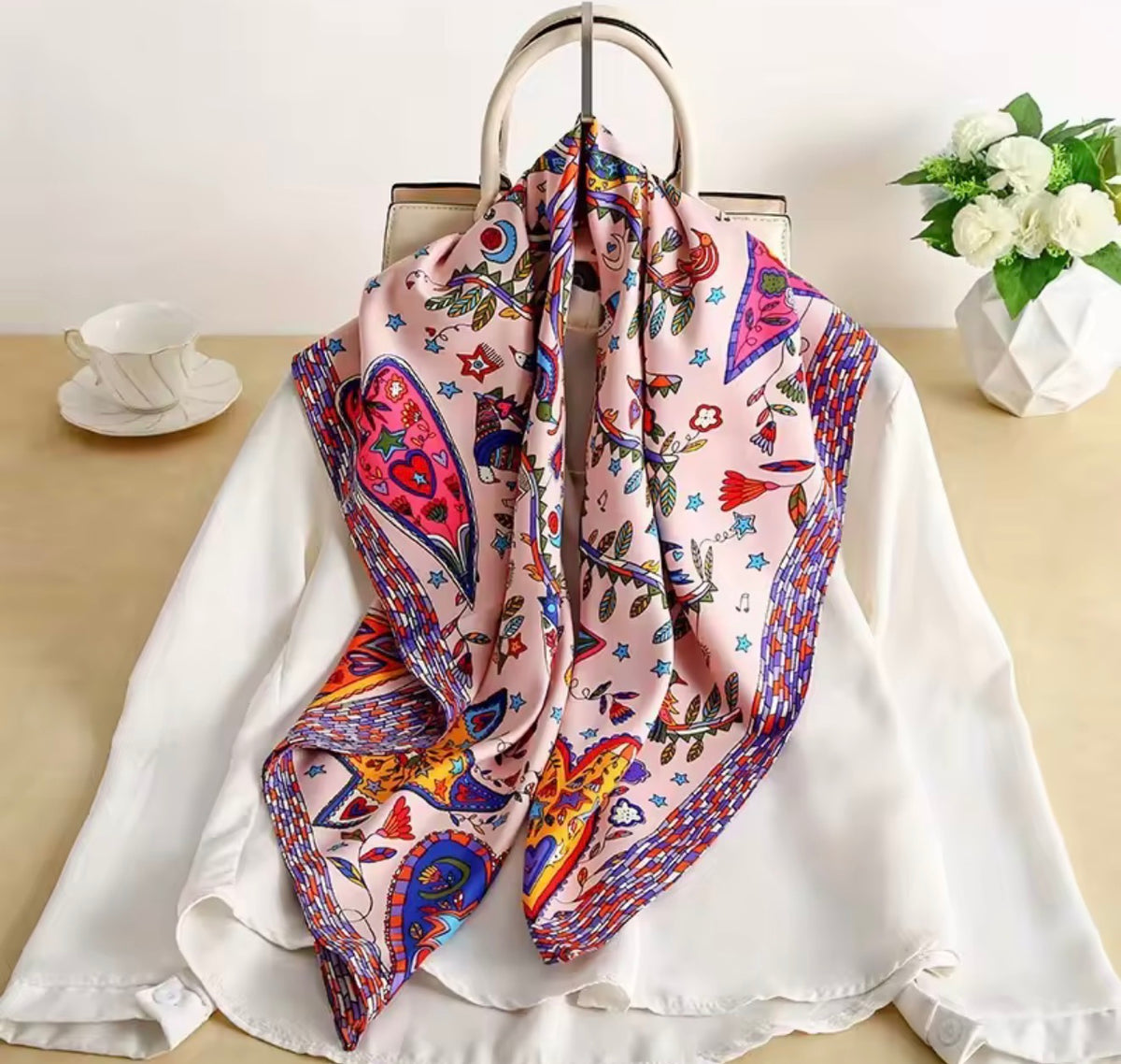 Women’s Multi-Use Printed Bandanas & Head Scarves Stylish Hair Accessories with Vibrant Patterns