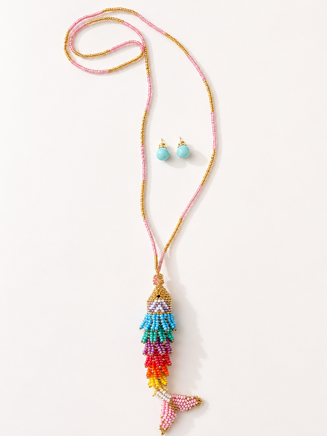 Sea Animals 3D Fish Beaded Necklaces colors  Artisan Boho Jewelry