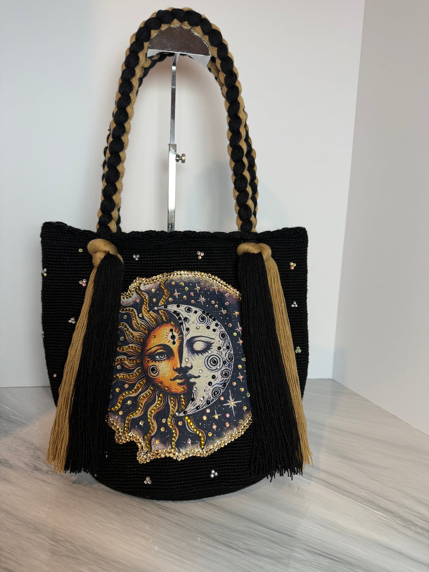 Handcrafted Sun and Moon Tote Bag | Large Artisan Tote