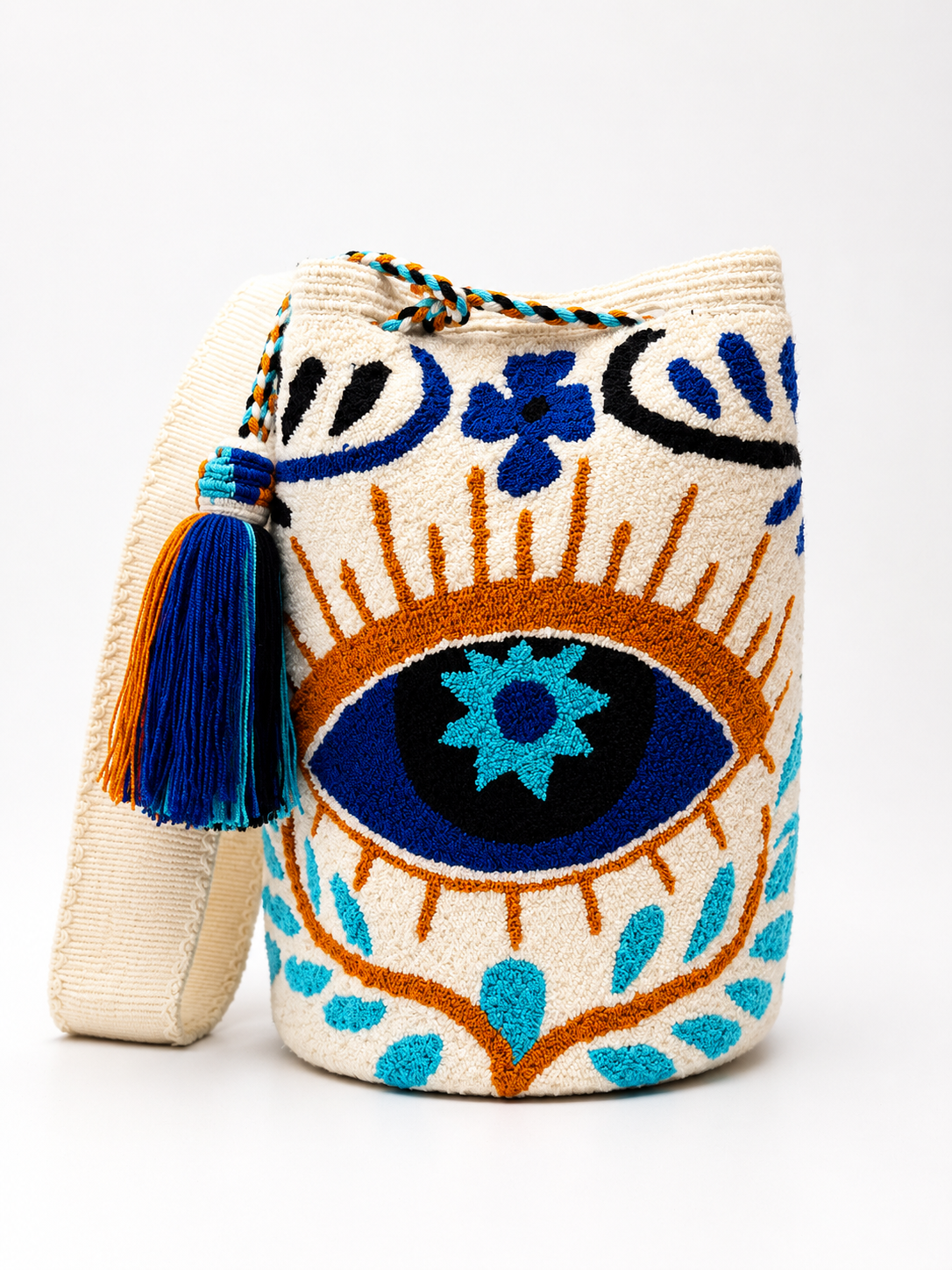Upholstered large bucket crossbody Bag