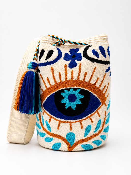 Upholstered large bucket crossbody Bag