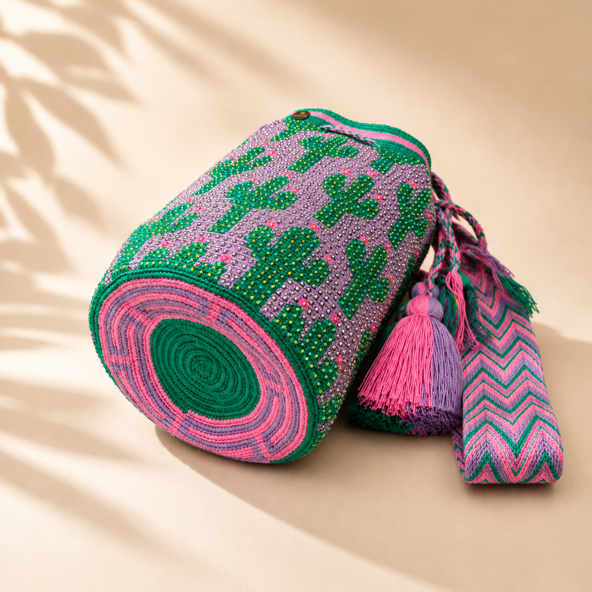 large Wayuu Bag Handwoven special Design decorated