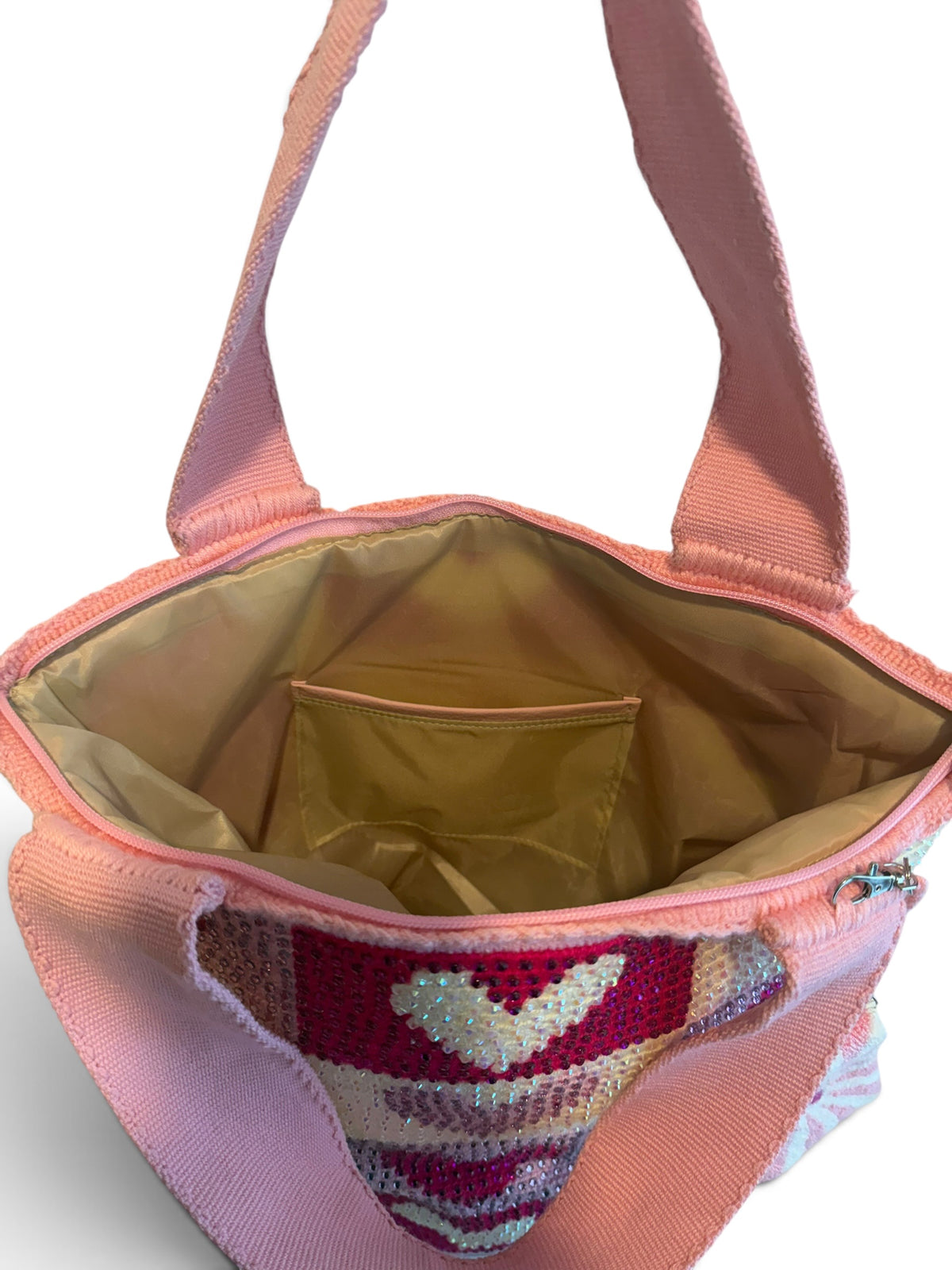 Wayuu XL decorated Handwoven Tote Bag Inner lining, sliding and ornament