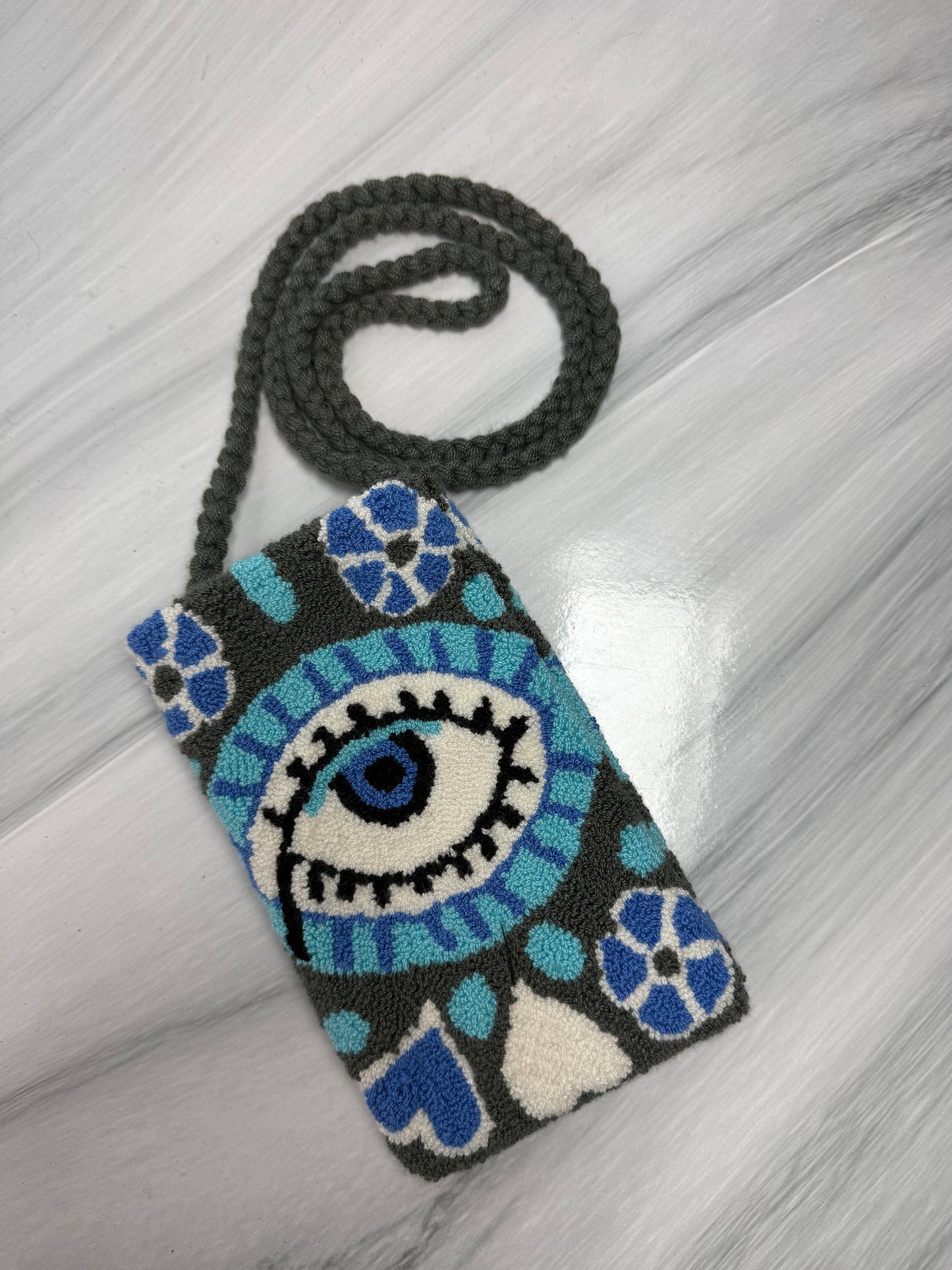 Handmade Tapestry Phone Pouch | Crossbody Cell Phone Holder with Inner Lining