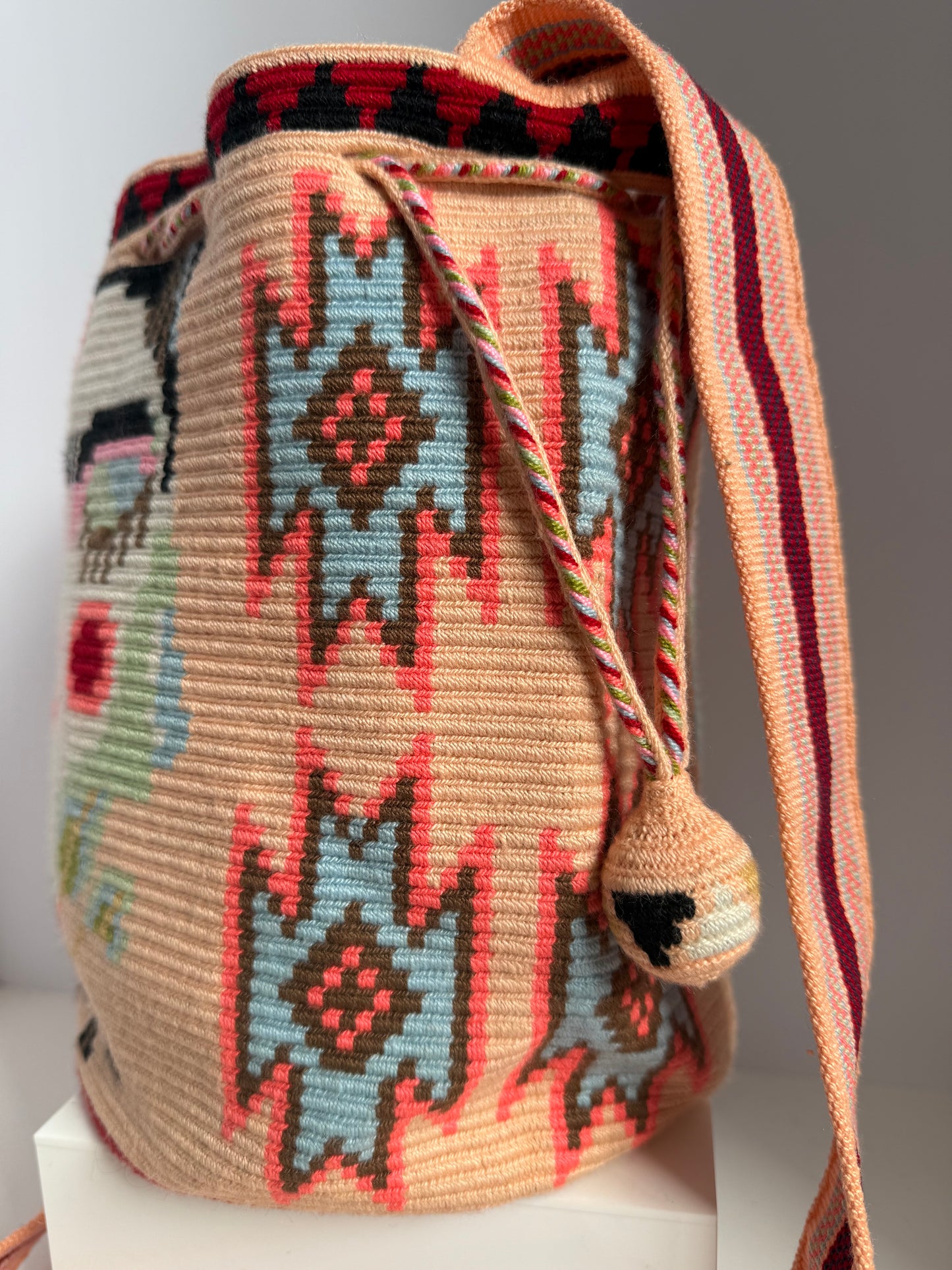 One string Handmade Wayuu Frida special Bag M crossbody strap & braided handle