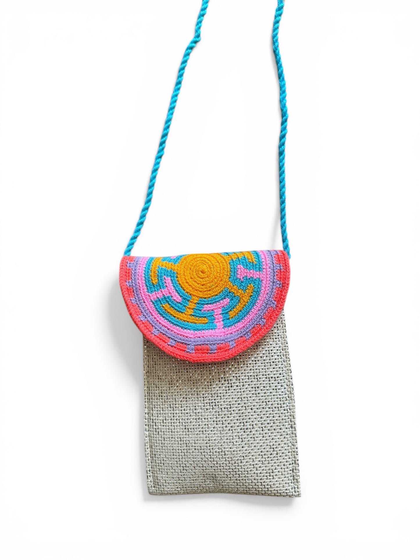 Handmade Phone Pouch | Crossbody Cell Phone Holder with Inner Lining , zipper