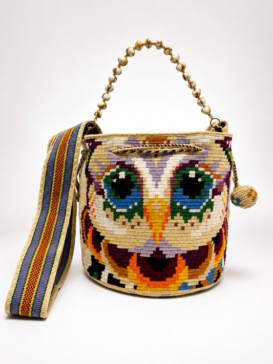 One string owl Handmade Wayuu special Bag medium crossbody