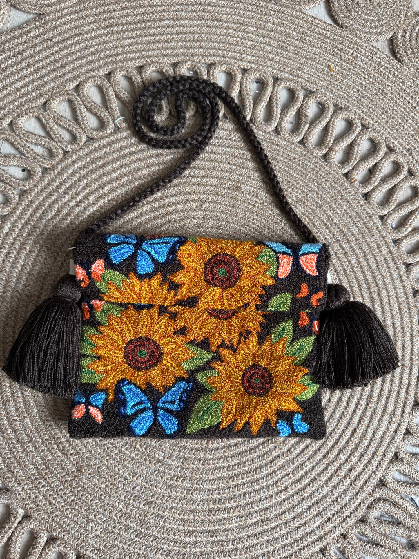 Handmade Crossbody Wayuu Upholstery Handbag With upholstered