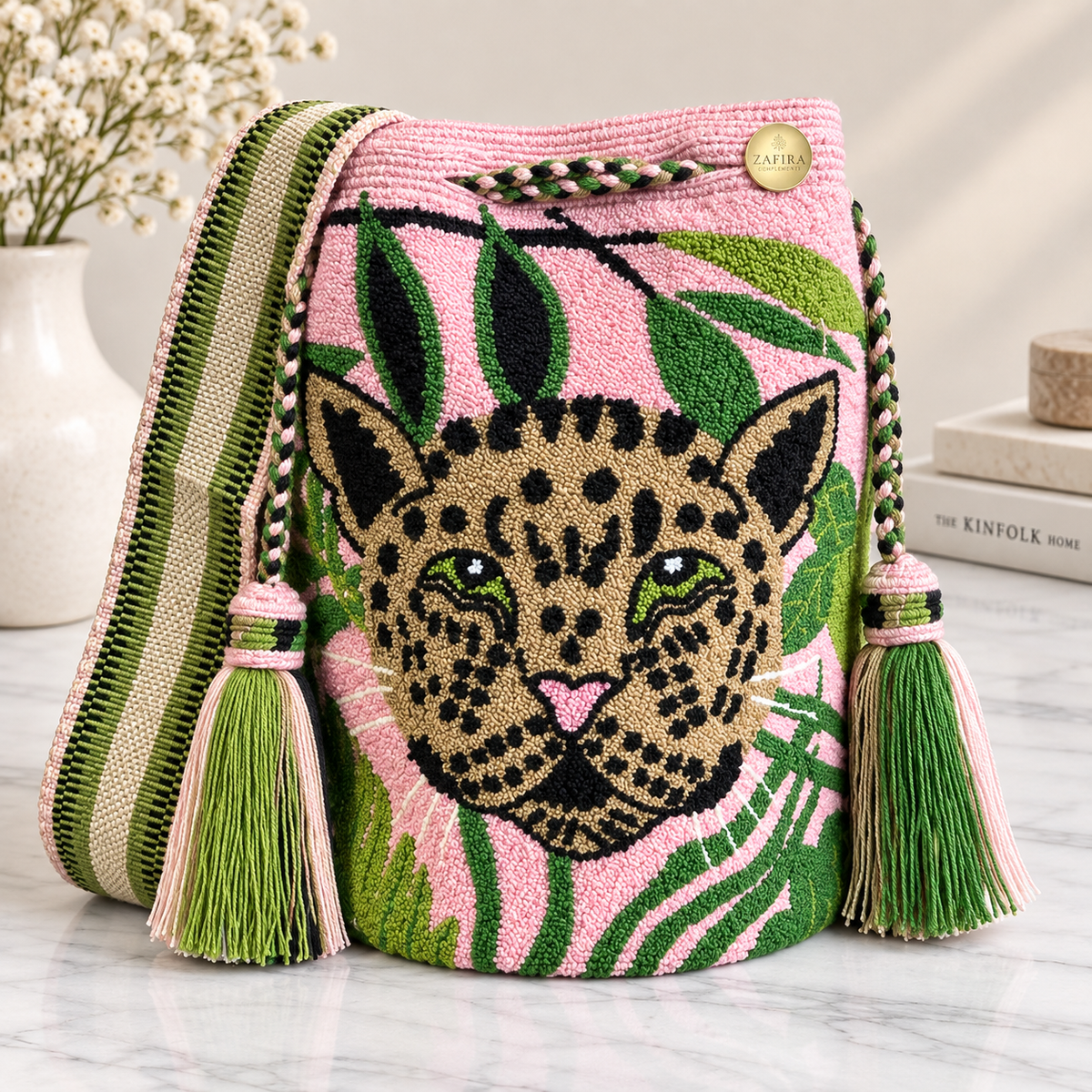 Luxury Large Bucket Bag Upholstered | Handmade Crossbody Bag with Inner Lining