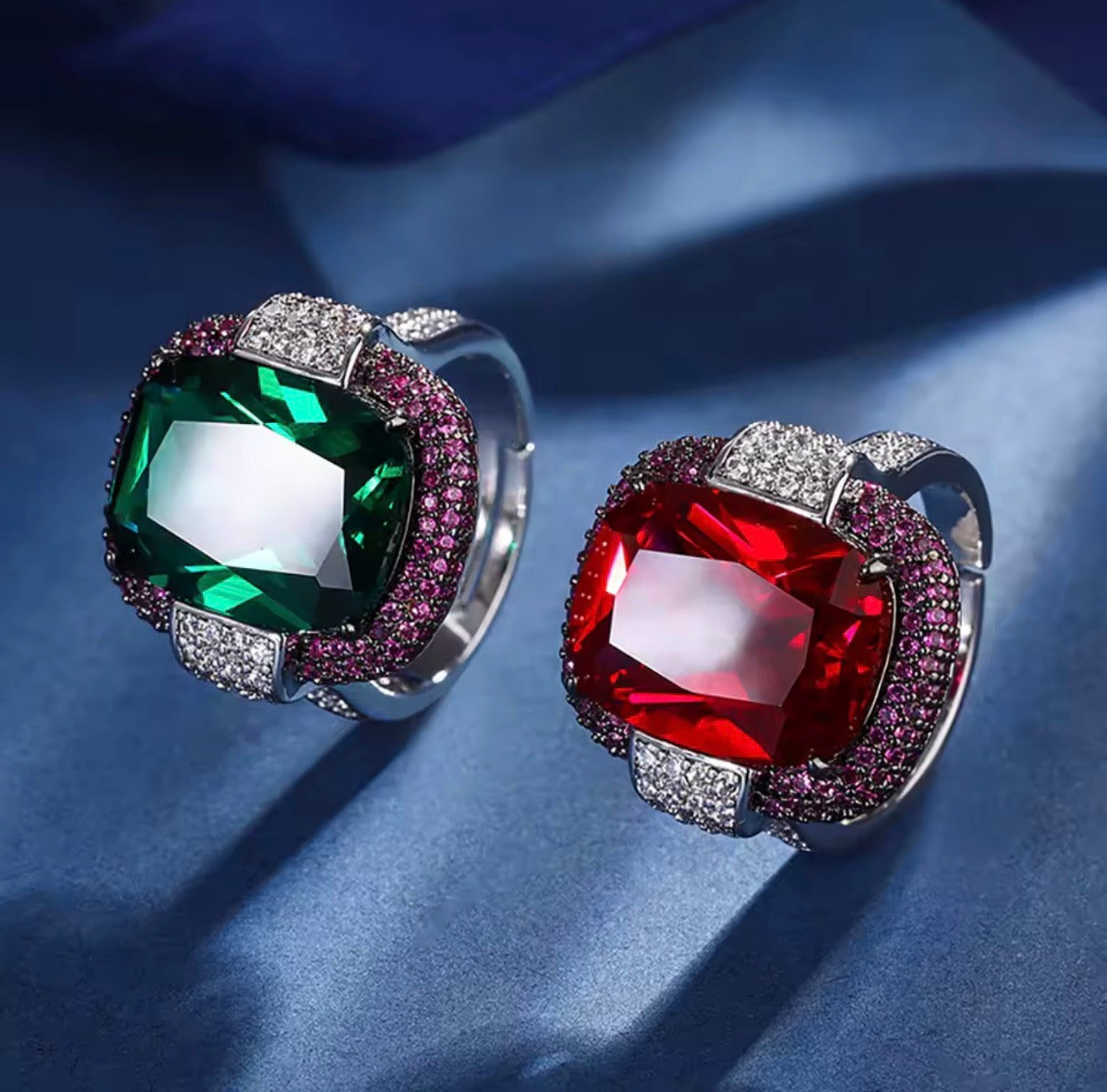 Laboratory Gemstone Ring with Cubic Zirconia in Stainless Steel | Fine Jewelry, Waterproof & Tarnish-Resistant