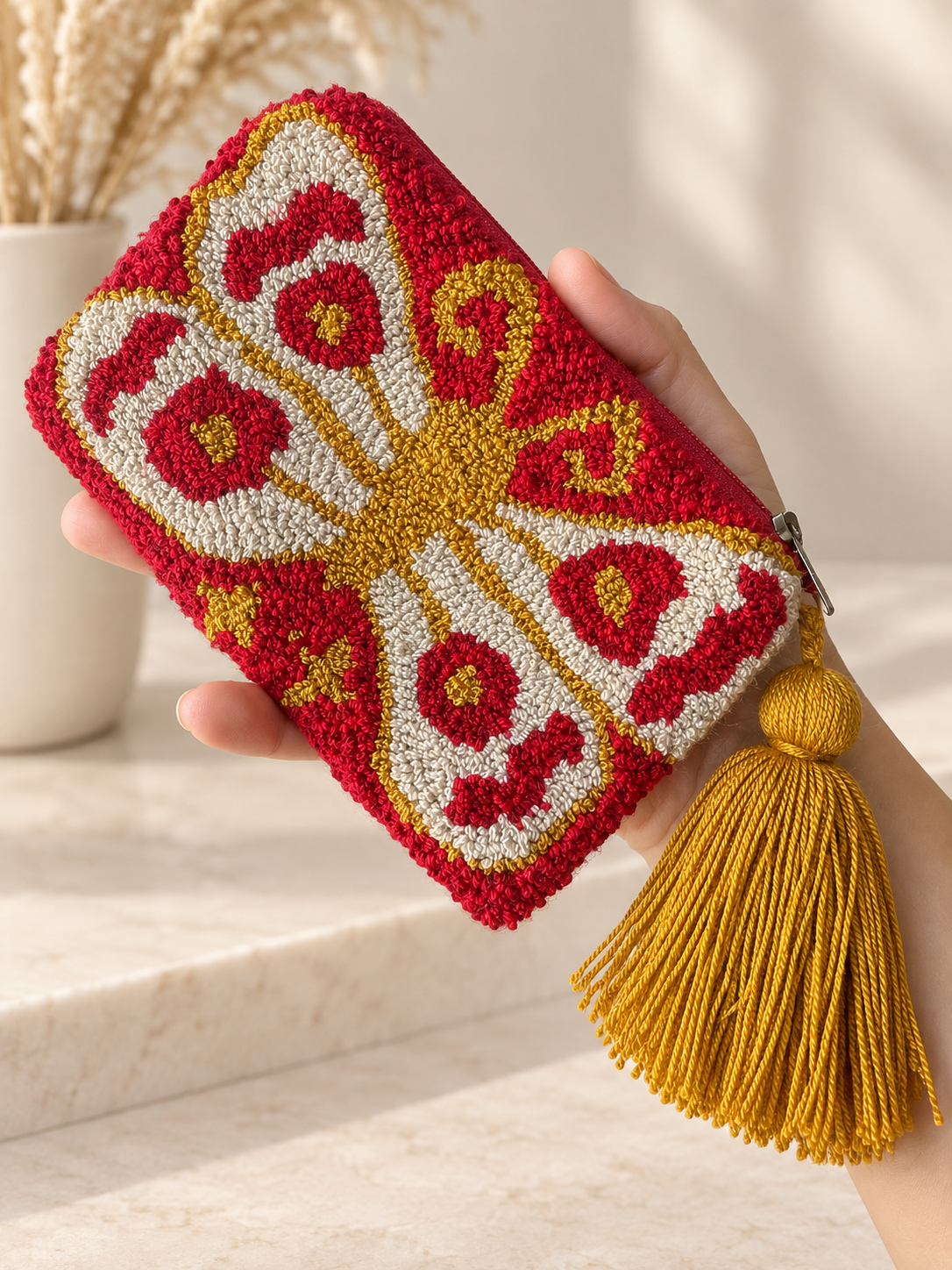Hand-Embroidered Card holder Purses – Unique Charm Wallets Full of Protection & Color