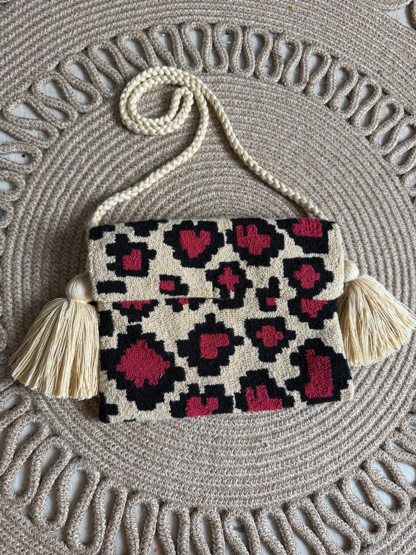 Handmade Crossbody Wayuu Upholstery Handbag With upholstered