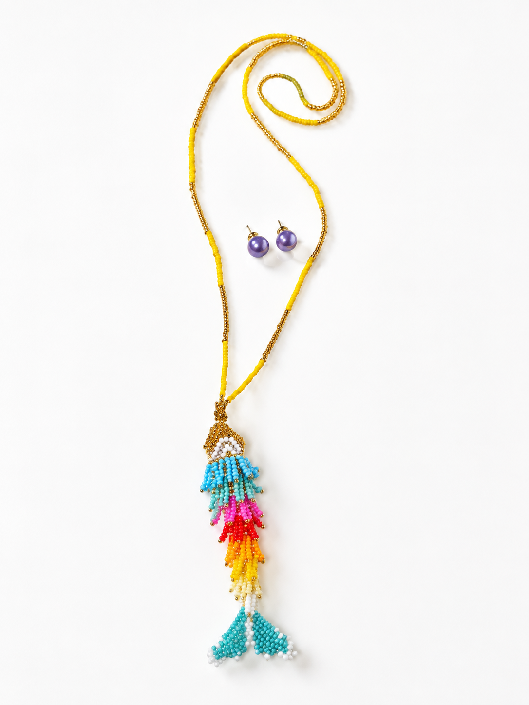 Sea Animals 3D Fish Beaded Necklaces colors  Artisan Boho Jewelry