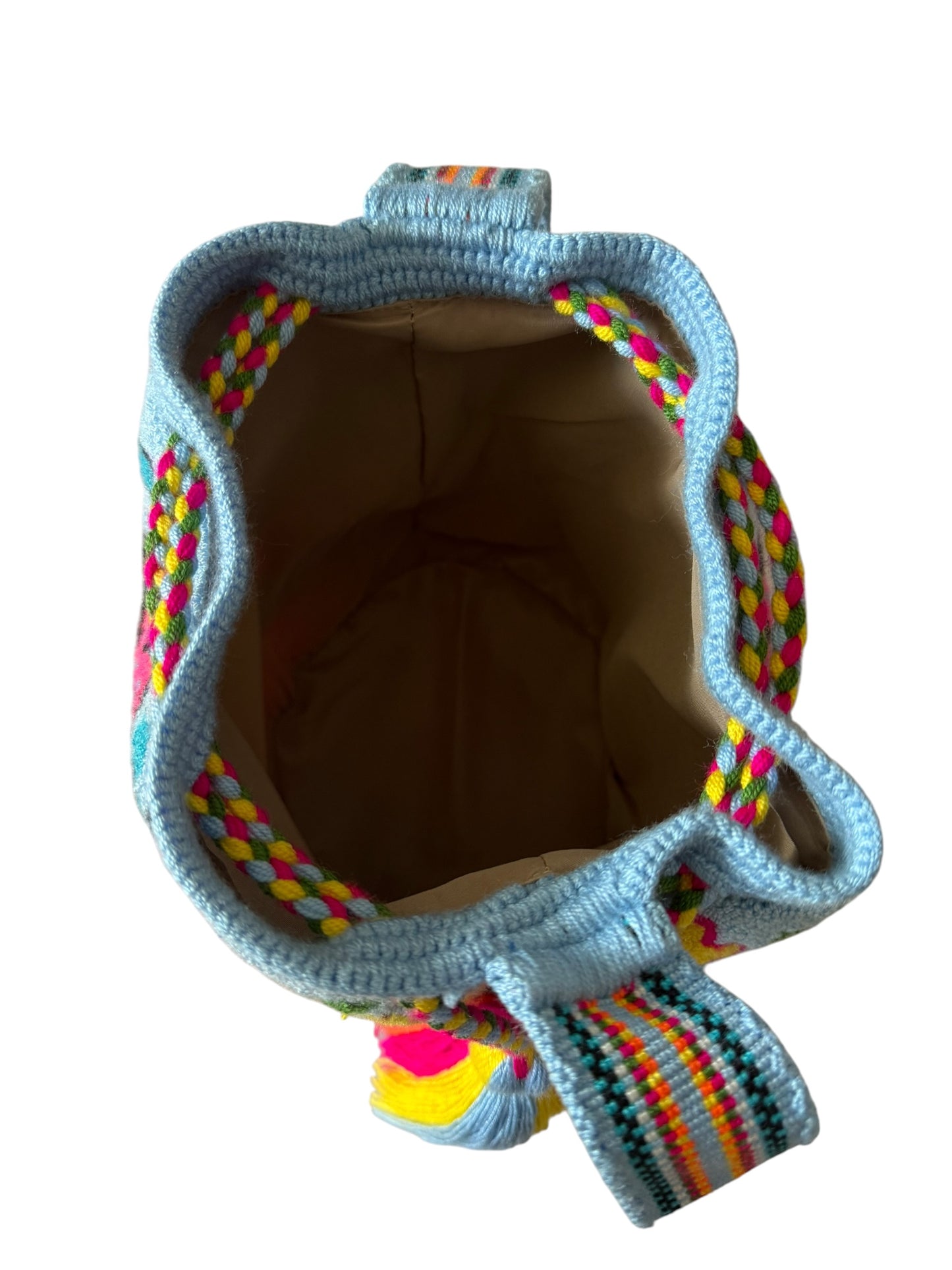Upholstered medium bucket crossbody Bag