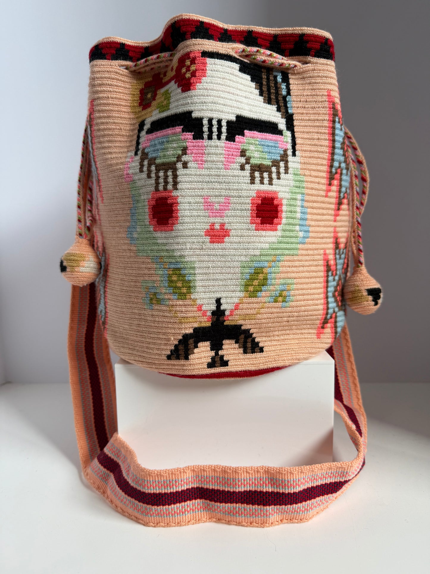 One string Handmade Wayuu Frida special Bag M crossbody strap & braided handle