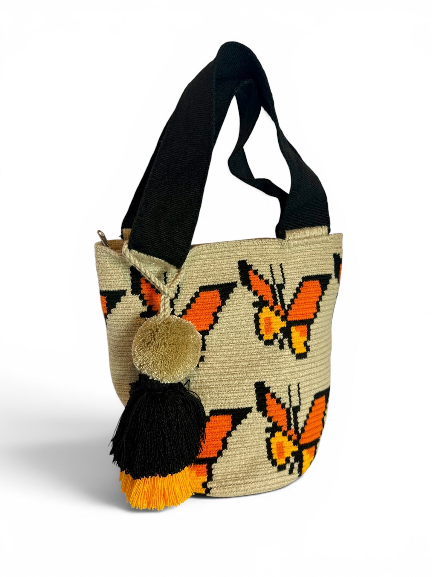 Tote shoulder Bag Large Wayuu zipper sliding with ornament