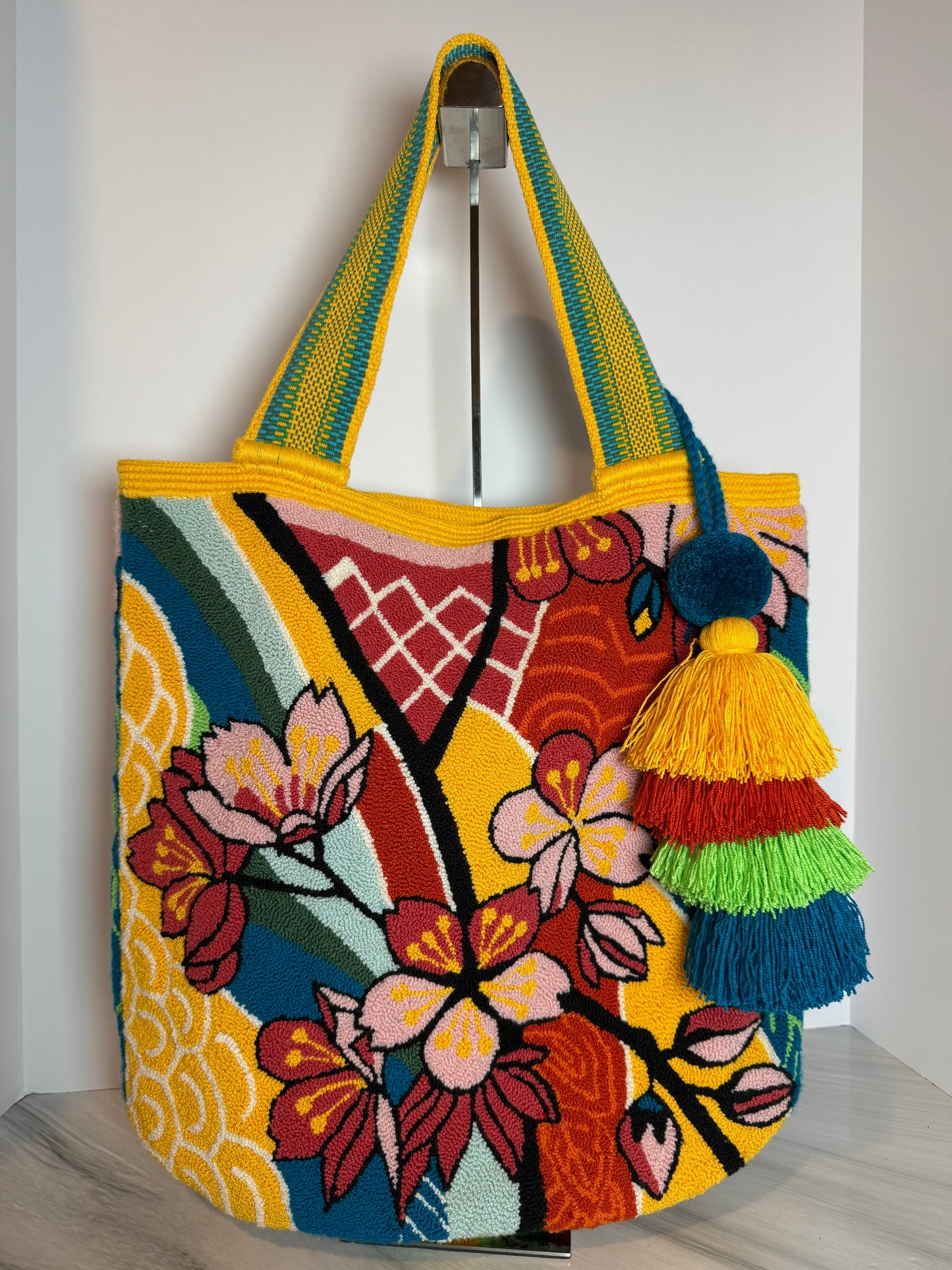 Tote Bag XL wayuu Upholstered Panther Design Handmade