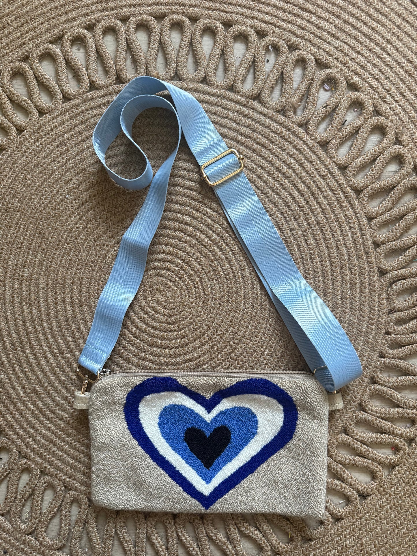 Handmade Clutch crossbody Wayuu embroidered handbag strap removable