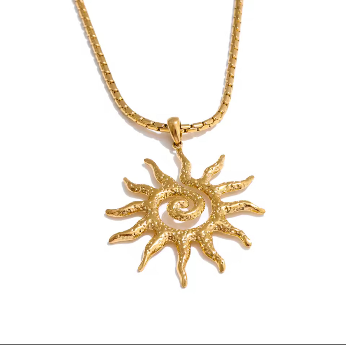 Set Stainless Steel Sundrop Necklace and Earrings for Women, Fade Resistant, Jewelry Set, Gift Accessories