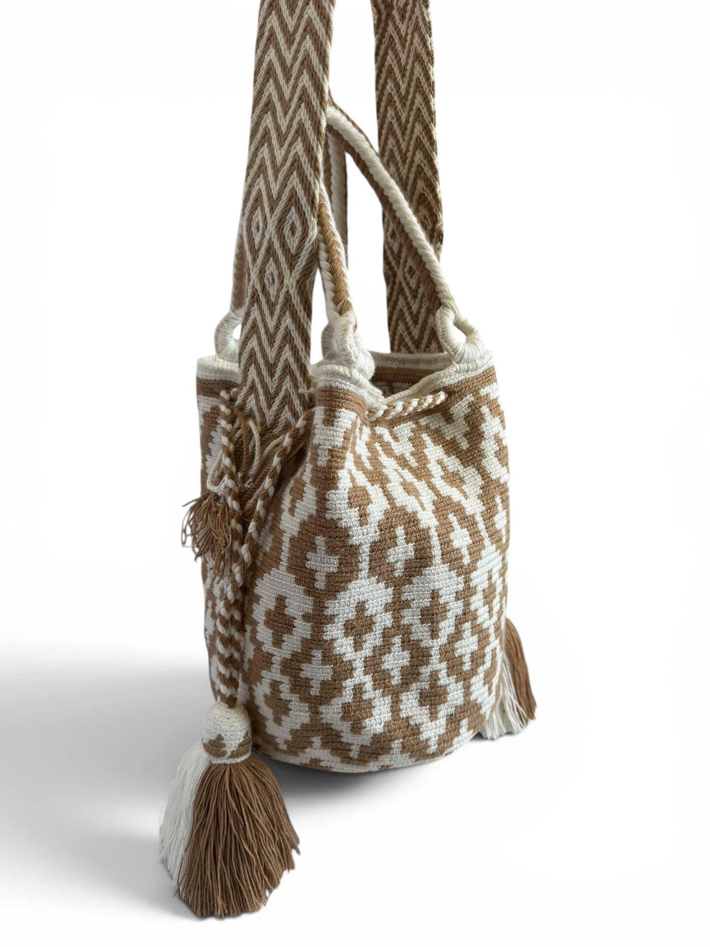 Handmade Wayuu Bag L Double use with crossbody strap & short strap
