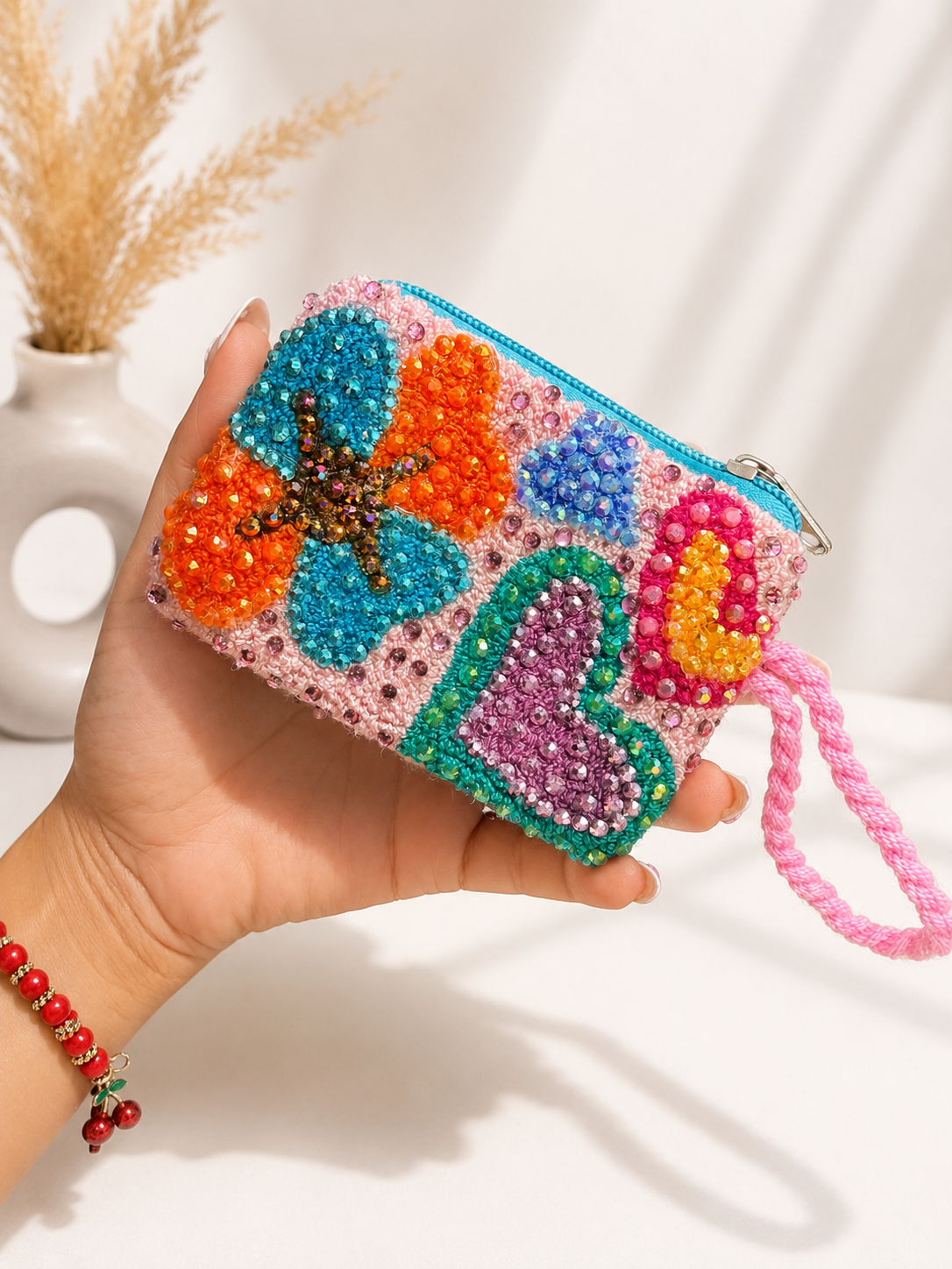 Decorated Hand-Embroidered Evil Eye Coin Purses – Unique Charm Wallets Full of Protection & Color